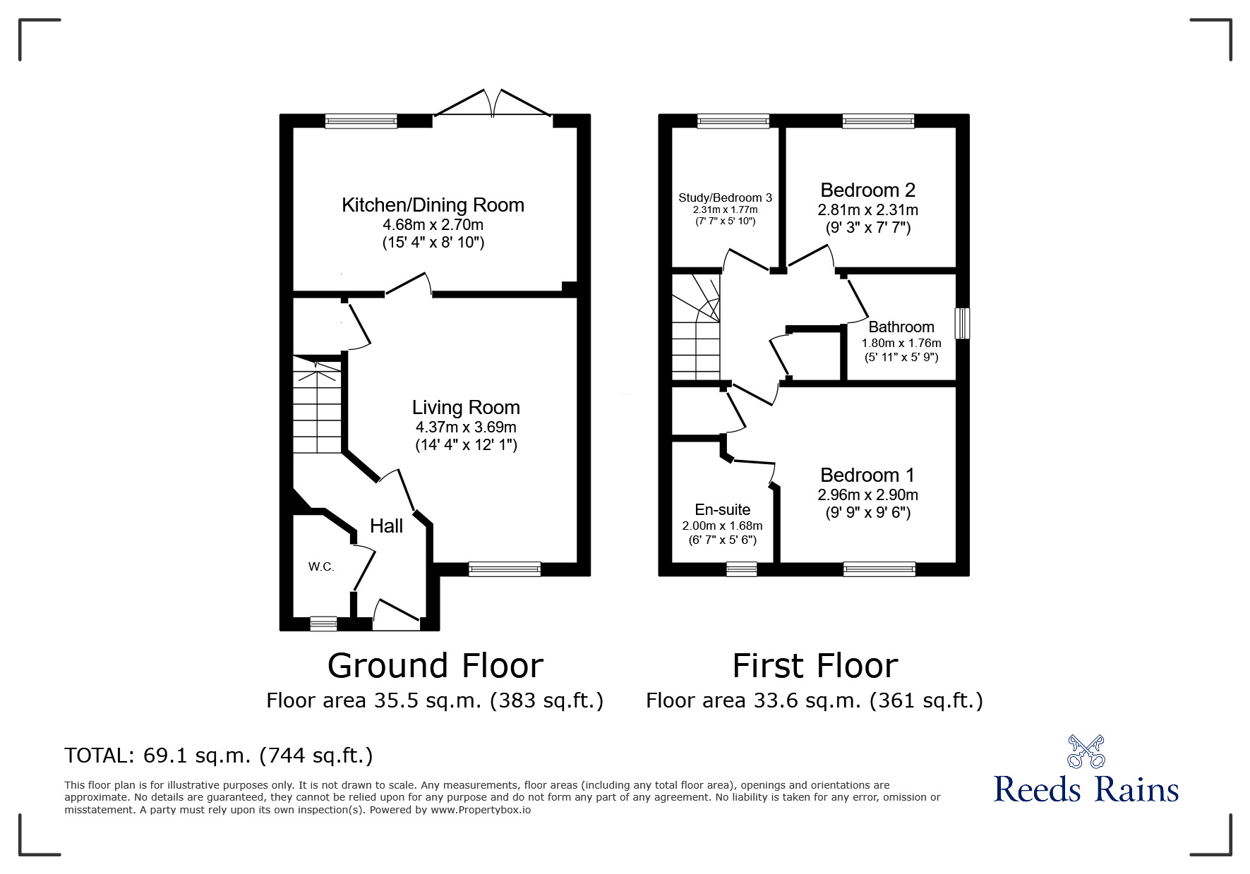 Floorplan of 3 bedroom Semi Detached House to rent, Peachleaf Lane, Philadelphia, Tyne and Wear, DH4