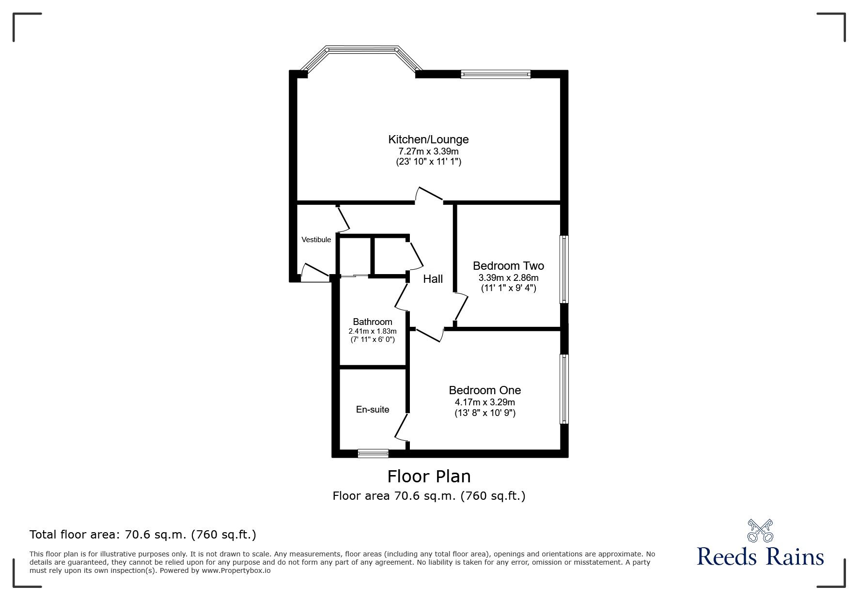 Floorplan of 2 bedroom  Flat for sale, Robertson Court, Chester Le Street, Durham, DH3