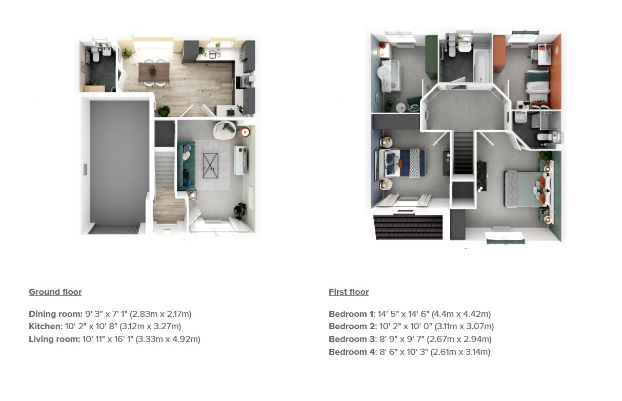 Floorplan of 4 bedroom Detached House to rent, Cherry Drive, West Meadows, Northumberland, NE23