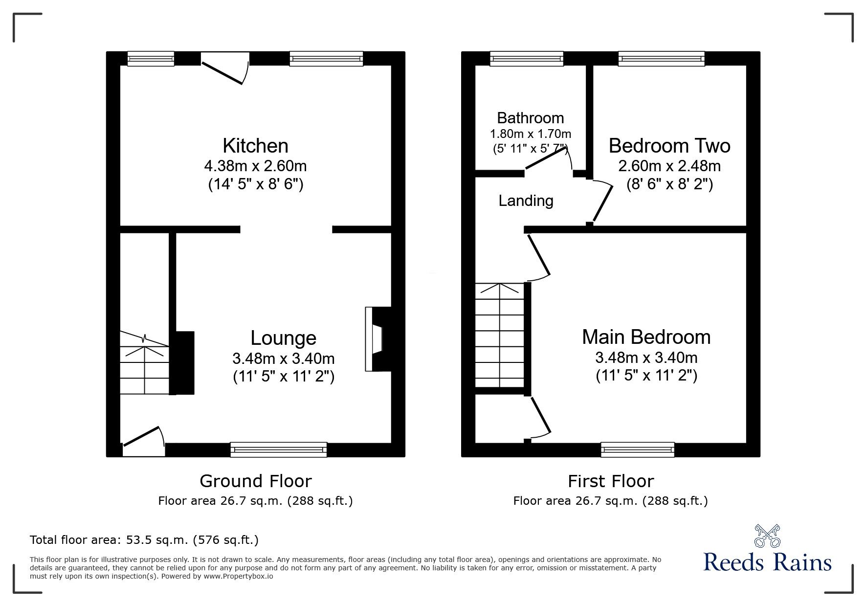 Floorplan of 2 bedroom Mid Terrace House for sale, Prospect Street, Chester Le Street, County Durham, DH3