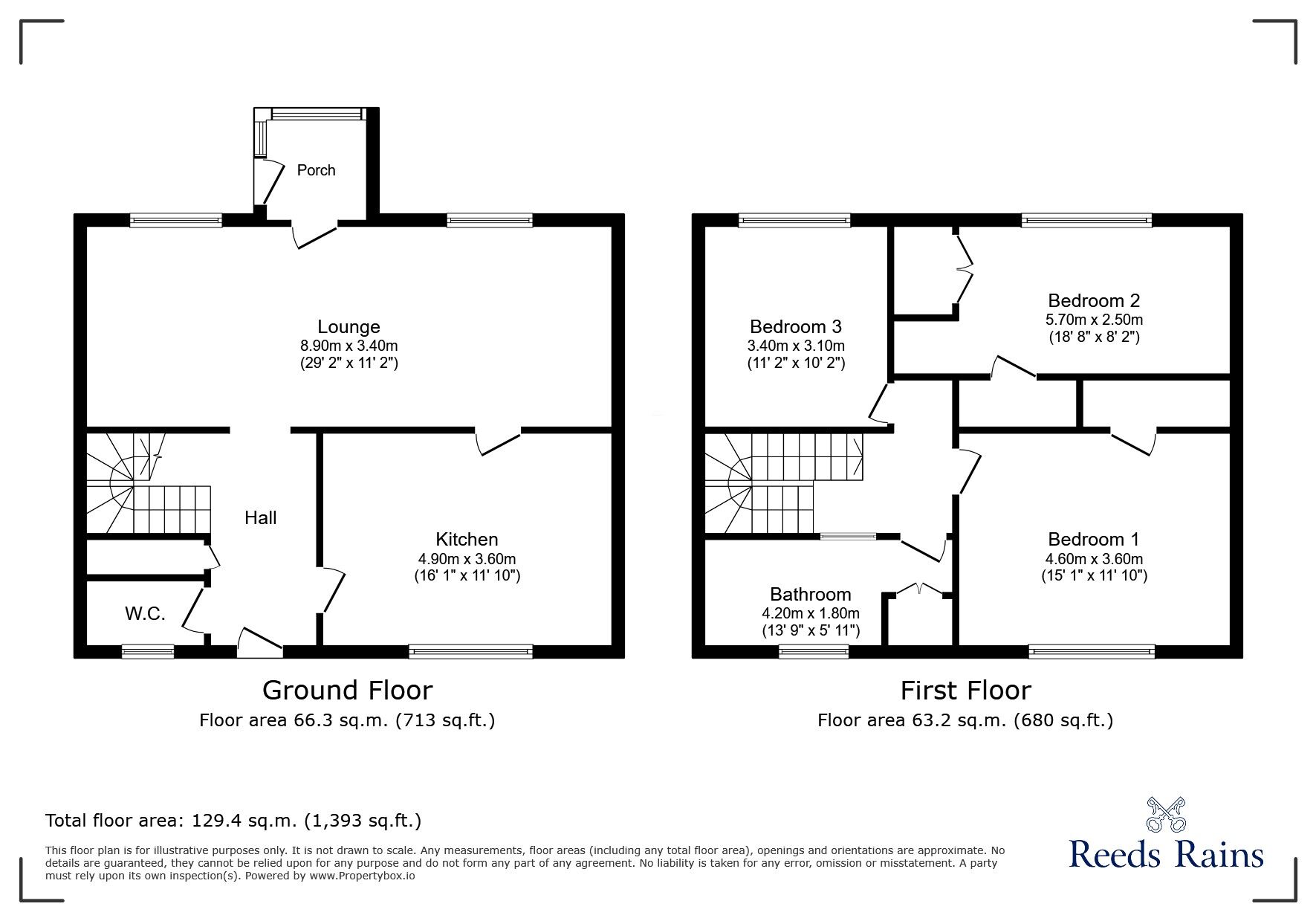 Floorplan of 3 bedroom End Terrace House for sale, Cragside, Durham, DH2