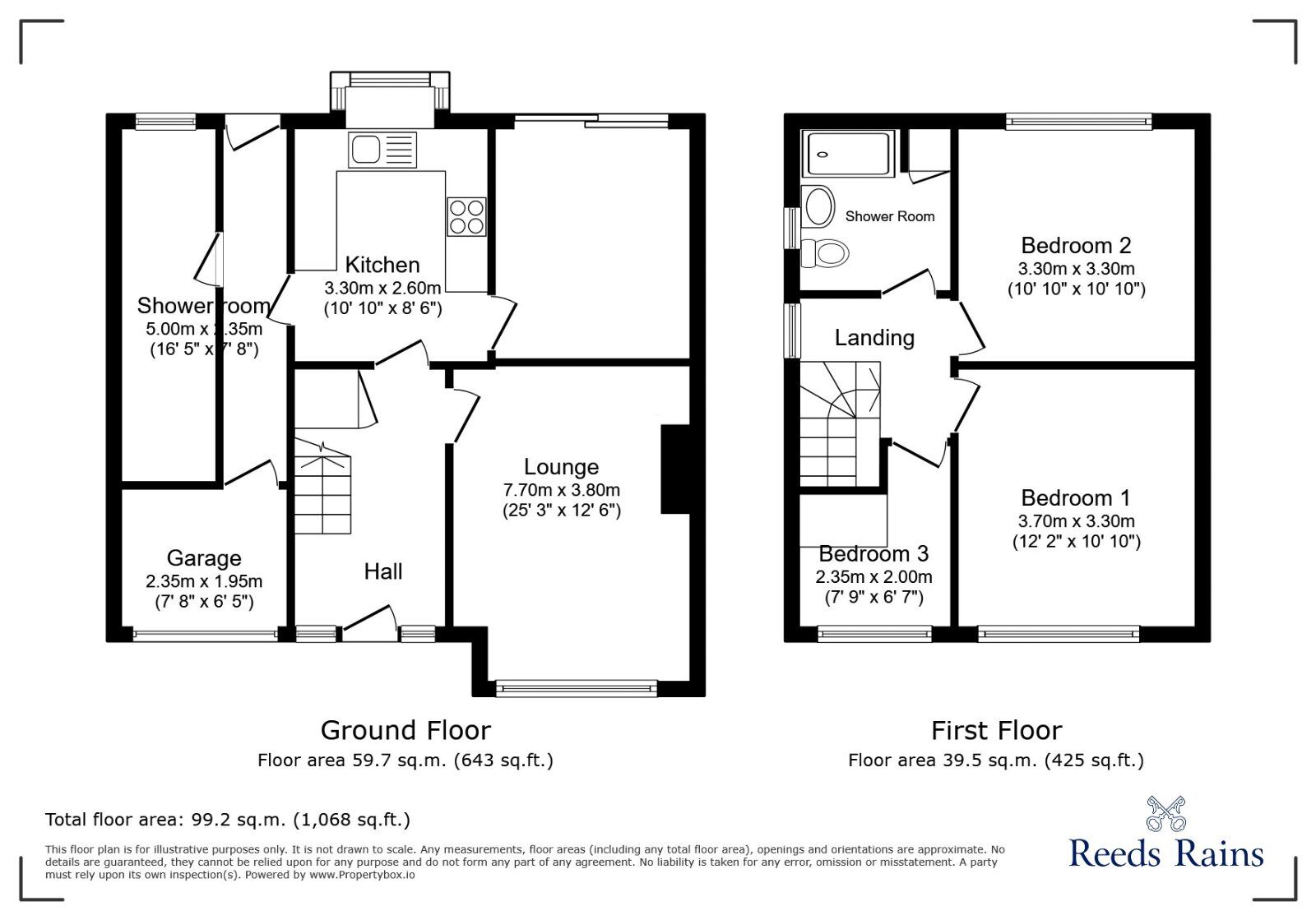 Floorplan of 3 bedroom Semi Detached House for sale, Rydal Road, Chester Le Street, Durham, DH2