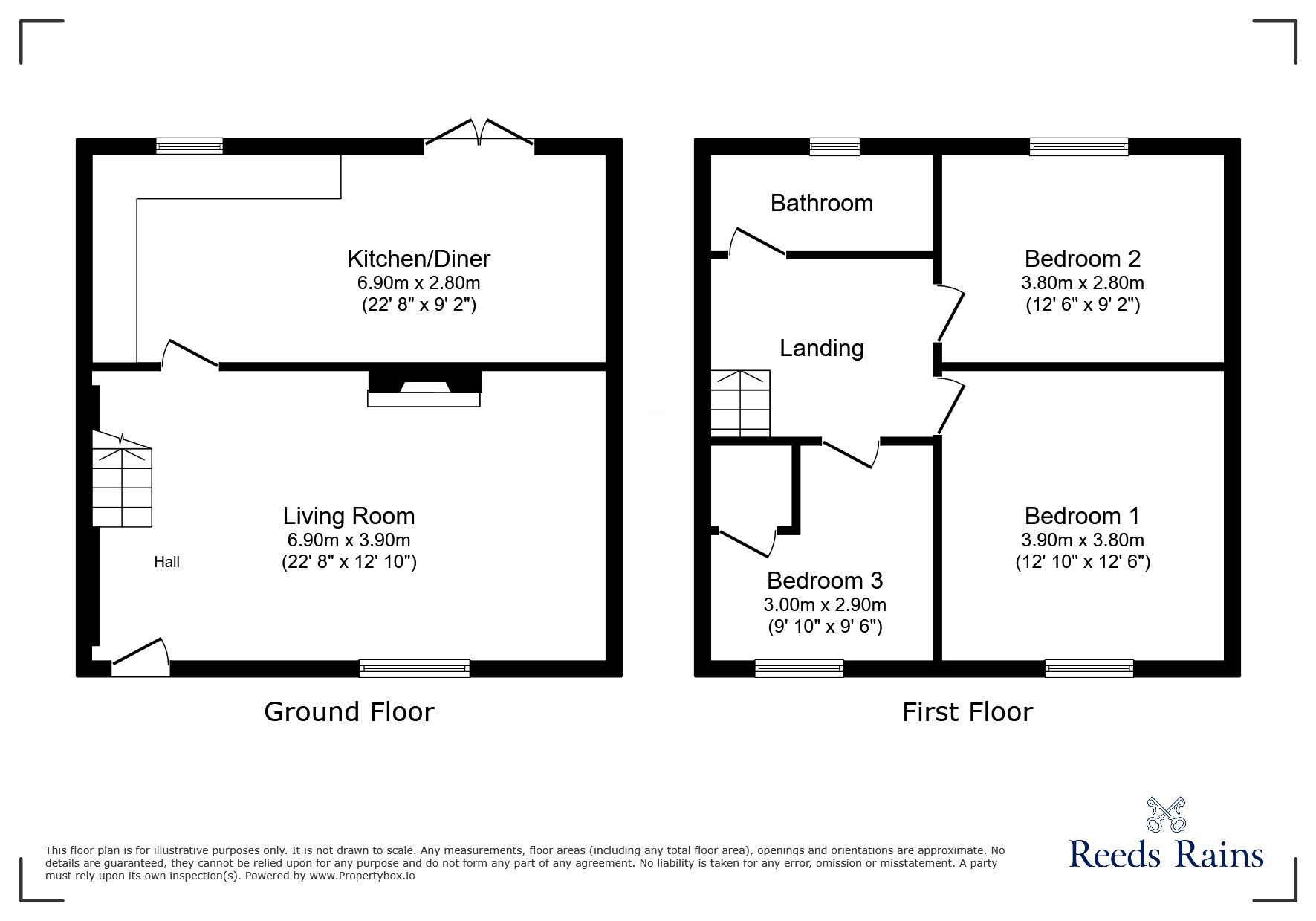 Floorplan of 3 bedroom Semi Detached House for sale, Fell Road, Pelton Fell, Durham, DH2