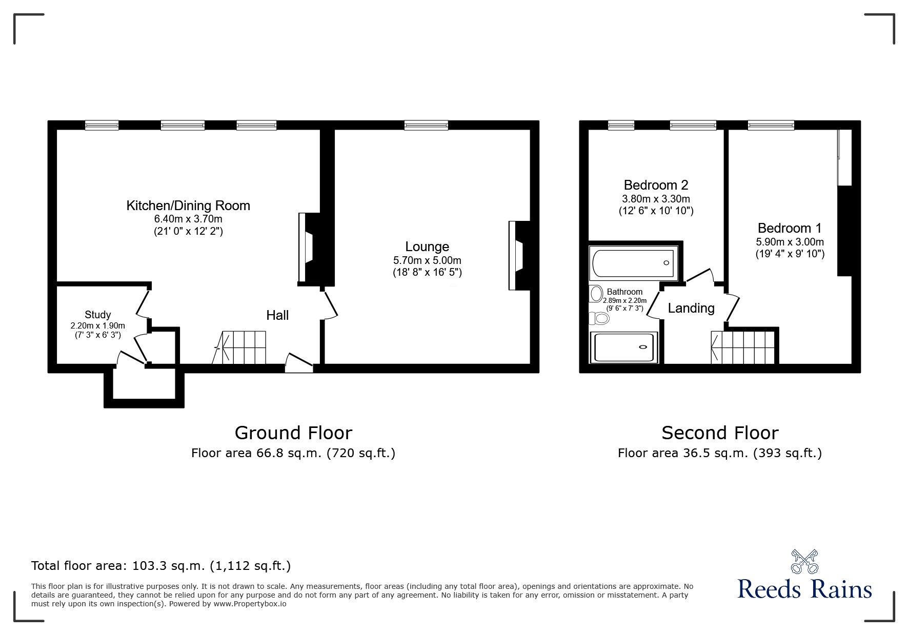 Floorplan of 2 bedroom Flat for sale, The Hermitage, Chester Le Street, Durham, DH2