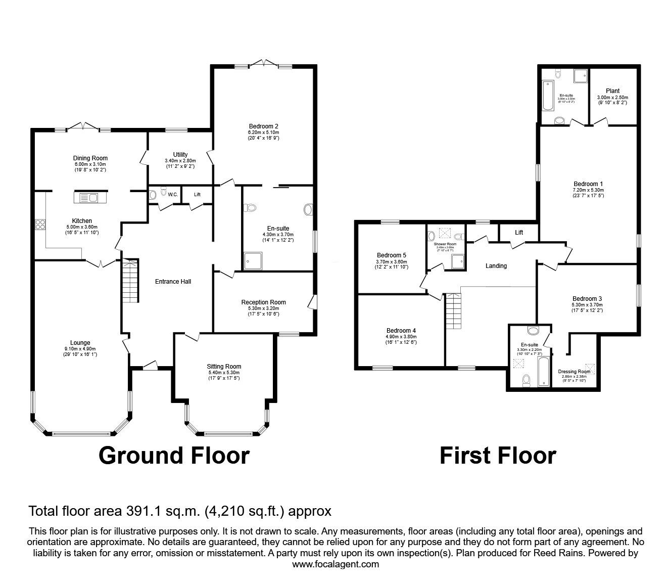 Floorplan of 5 bedroom Detached House for sale, North Lodge, Chester Le Street, Durham, DH3