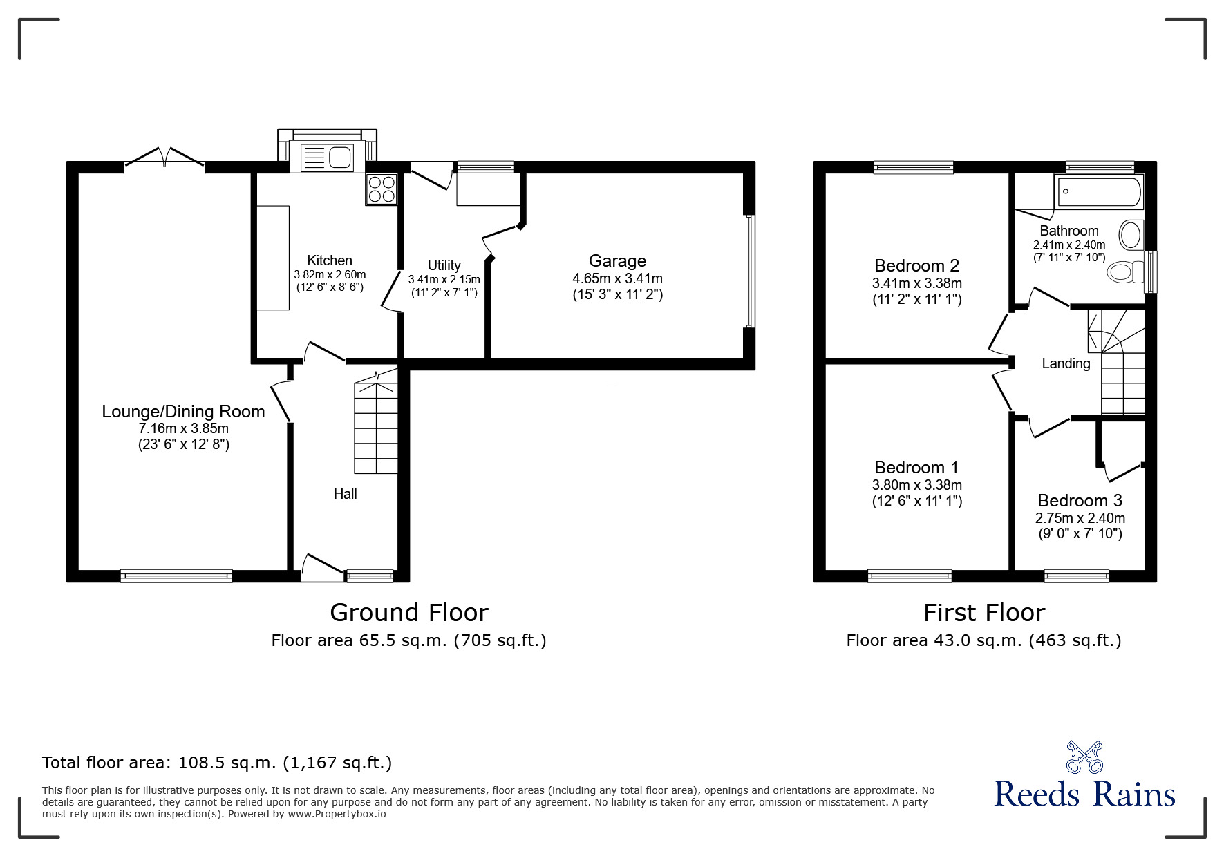 Floorplan of 3 bedroom Semi Detached House to rent, Ennerdale Place, Chester Le Street, Durham, DH2