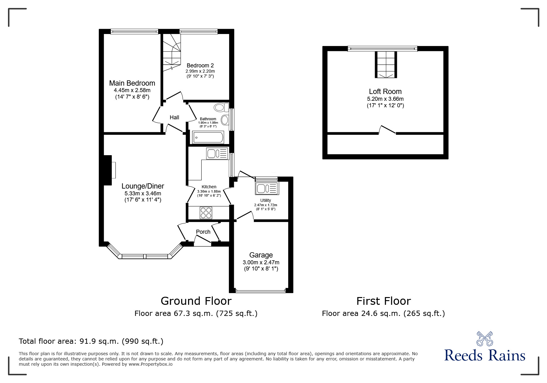 Floorplan of 2 bedroom Semi Detached Bungalow for sale, Coniston Close, Chester Le Street, Durham, DH2