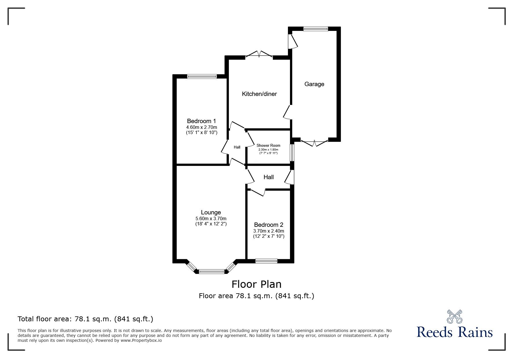 Floorplan of 2 bedroom Semi Detached Bungalow for sale, Rydal Road, Chester Le Street, Durham, DH2