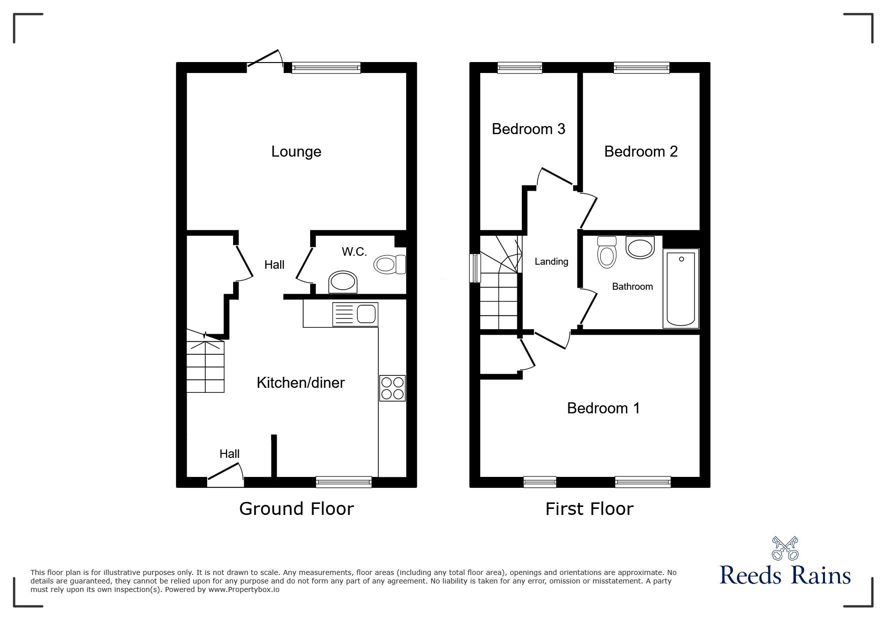 Floorplan of 3 bedroom Semi Detached House for sale, Hylands Close, Chester-le-street, Durham, DH3