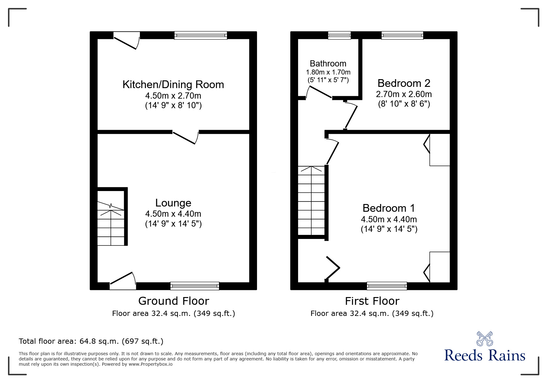 Floorplan of 2 bedroom Mid Terrace House to rent, Allen Street, Chester Le Street, Durham, DH3