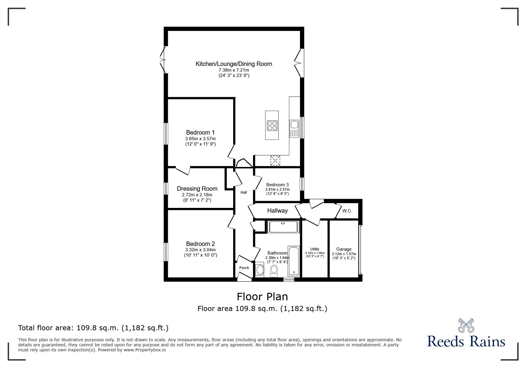 Floorplan of 3 bedroom Detached Bungalow for sale, Castle Close, Chester Le Street, Durham, DH3