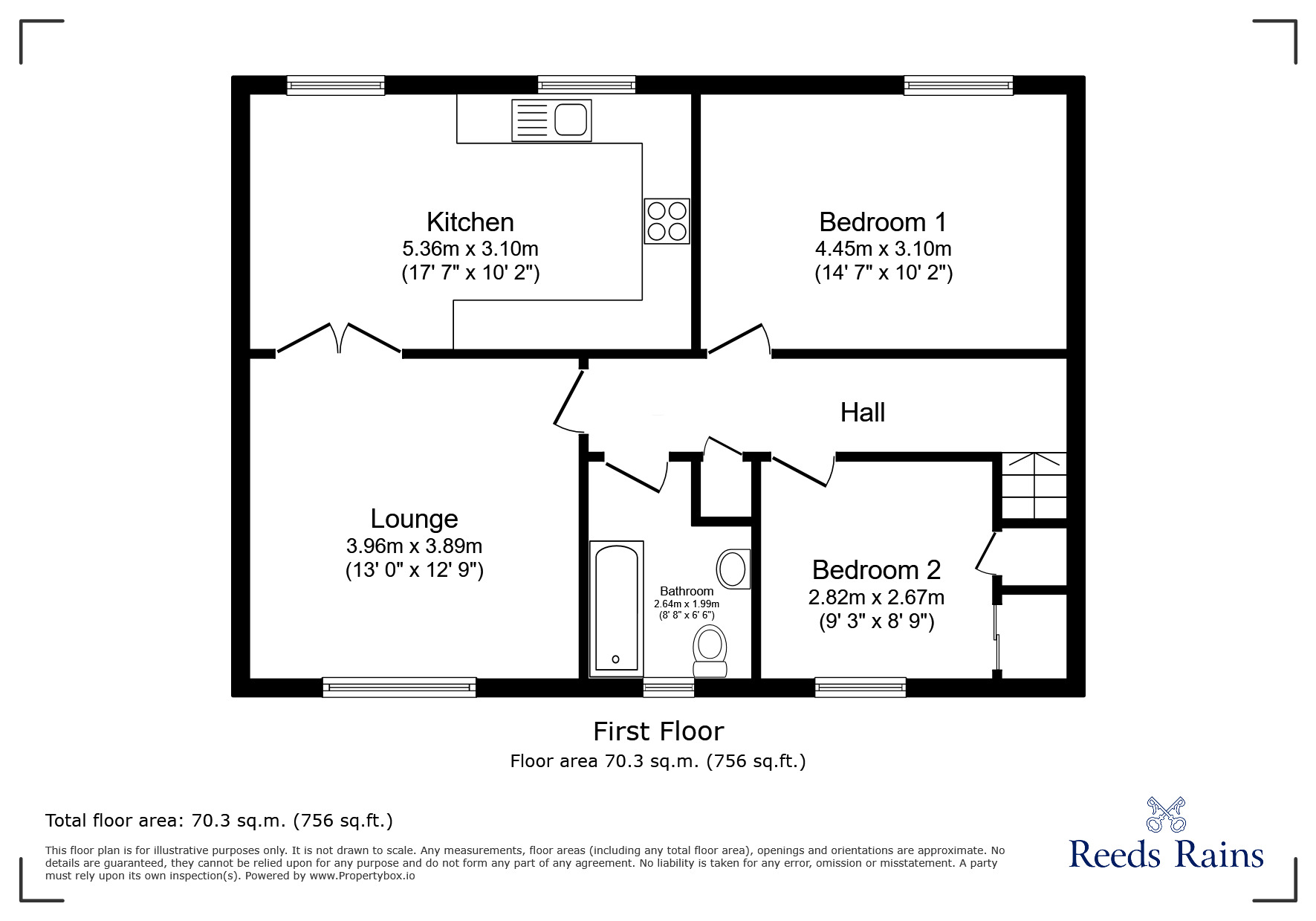 Floorplan of 2 bedroom  Flat for sale, Bede Court, Chester Le Street, Durham, DH3