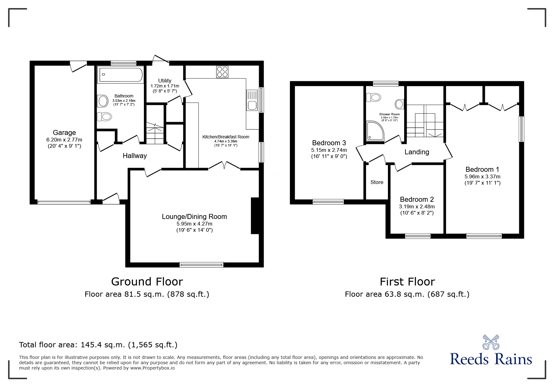 Floorplan of 3 bedroom Detached House for sale, Primrose Hill, Houghton Le Spring, Durham, DH4