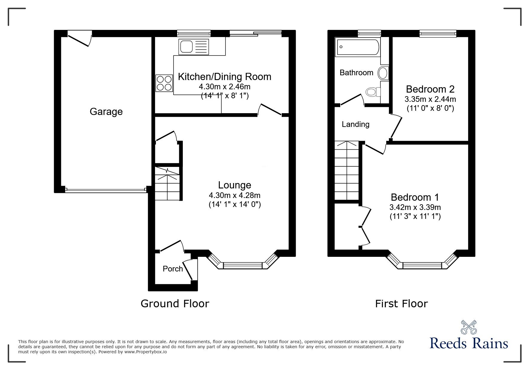 Floorplan of 2 bedroom Semi Detached House for sale, Ashton Rise, Chester Le Street, DH2