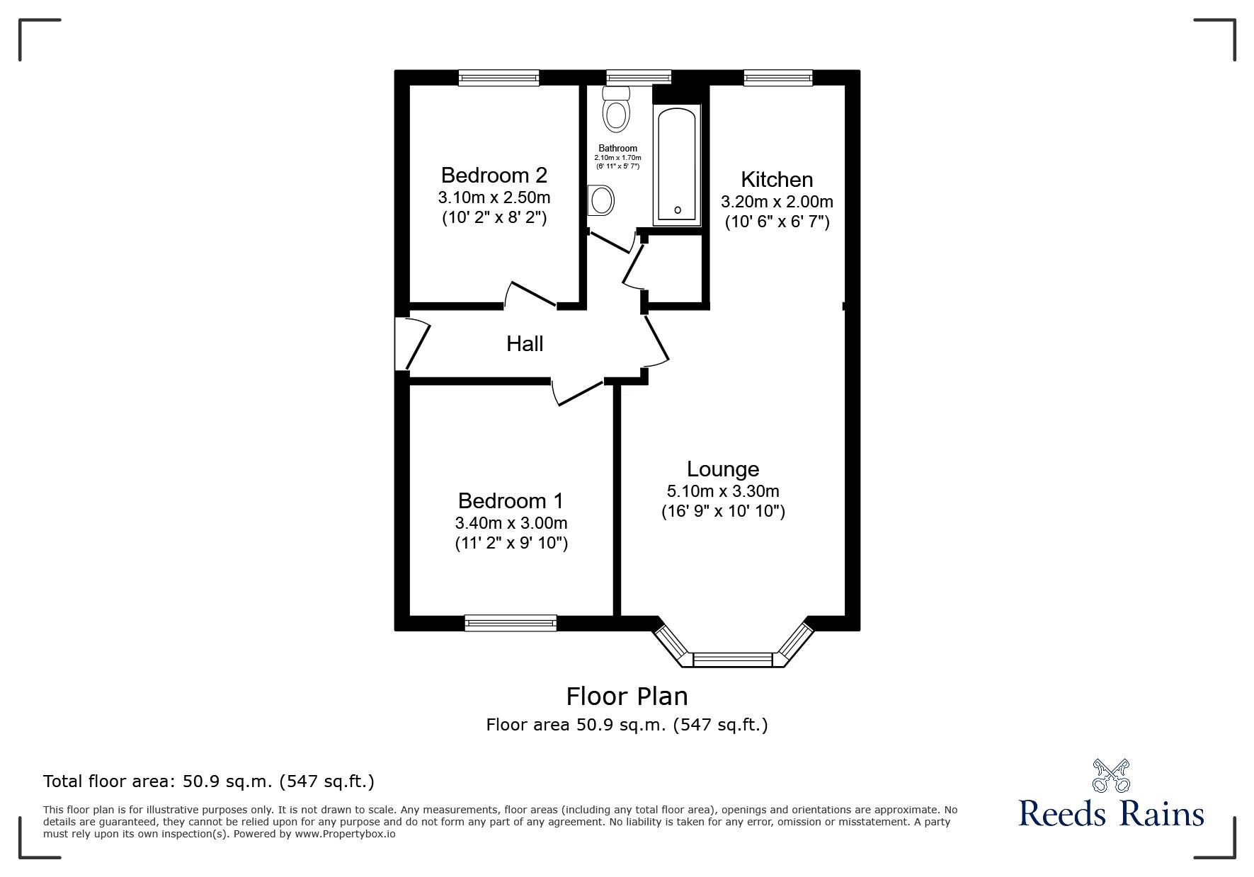 Floorplan of 2 bedroom  Flat for sale, Highfield Rise, Chester Le Street, Durham, DH3