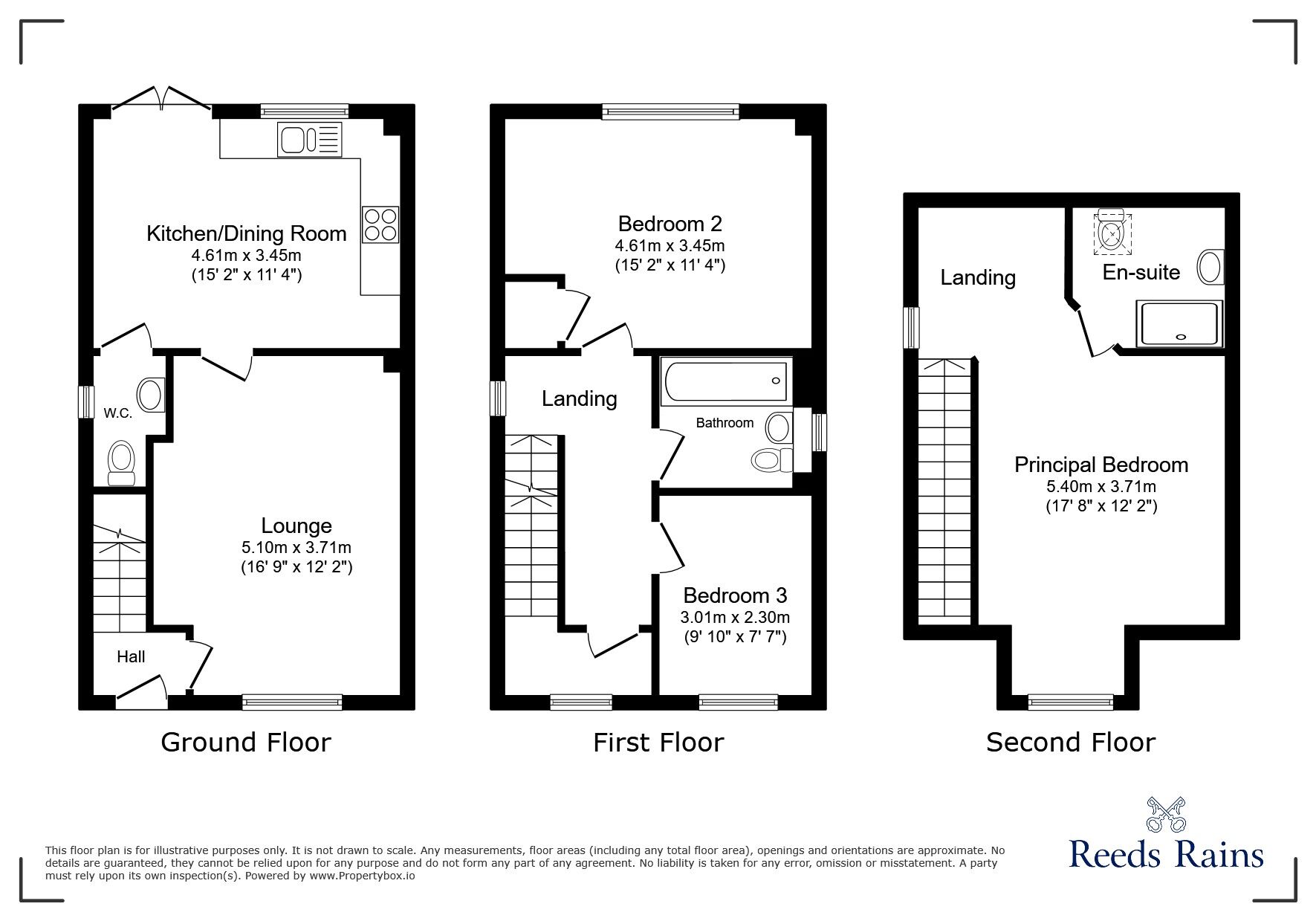 Floorplan of 3 bedroom Semi Detached House for sale, Alder Close, High Hold, Durham, DH2