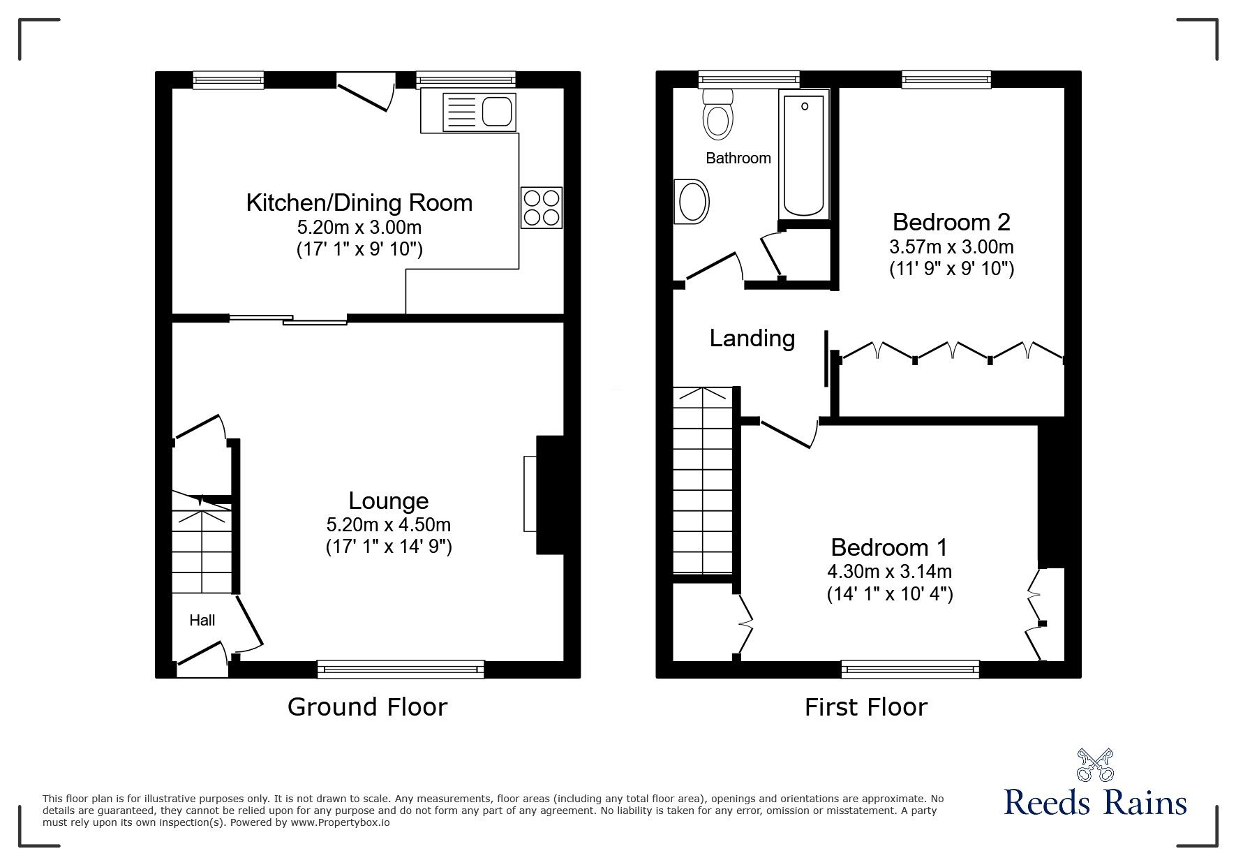Floorplan of 2 bedroom Mid Terrace House for sale, Ramsey Street, Chester Le Street, Durham, DH3