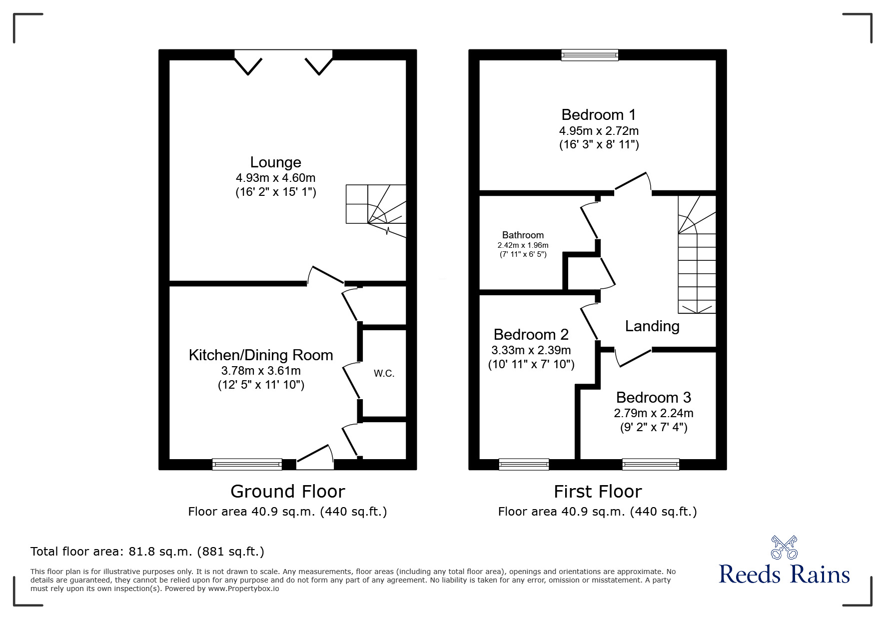 Floorplan of 3 bedroom Semi Detached House for sale, Bede Way, Birtley, Tyne and Wear, DH3