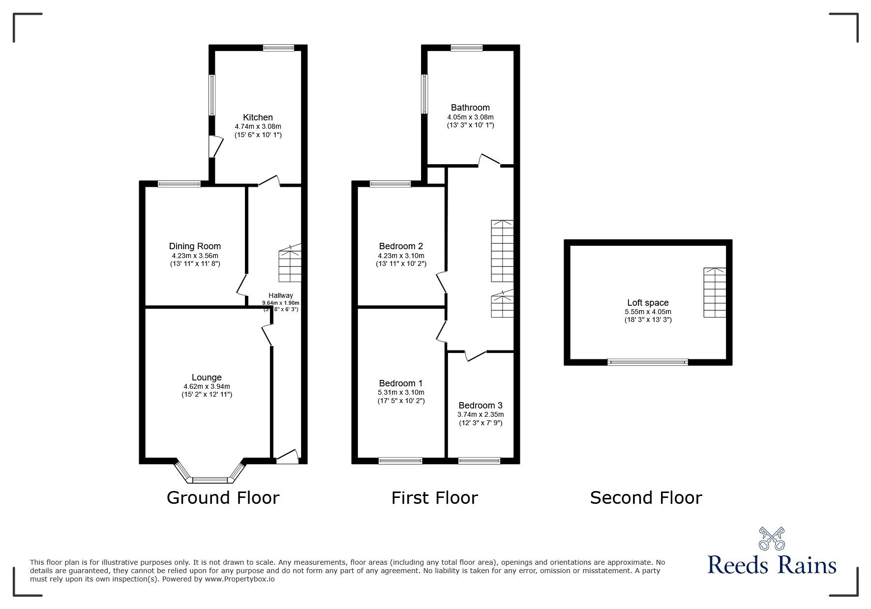 Floorplan of 3 bedroom Mid Terrace House for sale, Wesley Terrace, Chester Le Street, Durham, DH3