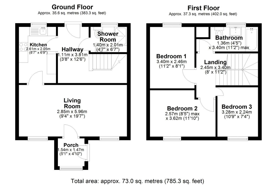 Floorplan of 3 bedroom Mid Terrace House for sale, Lingholme, Chester Le Street, Durham, DH2