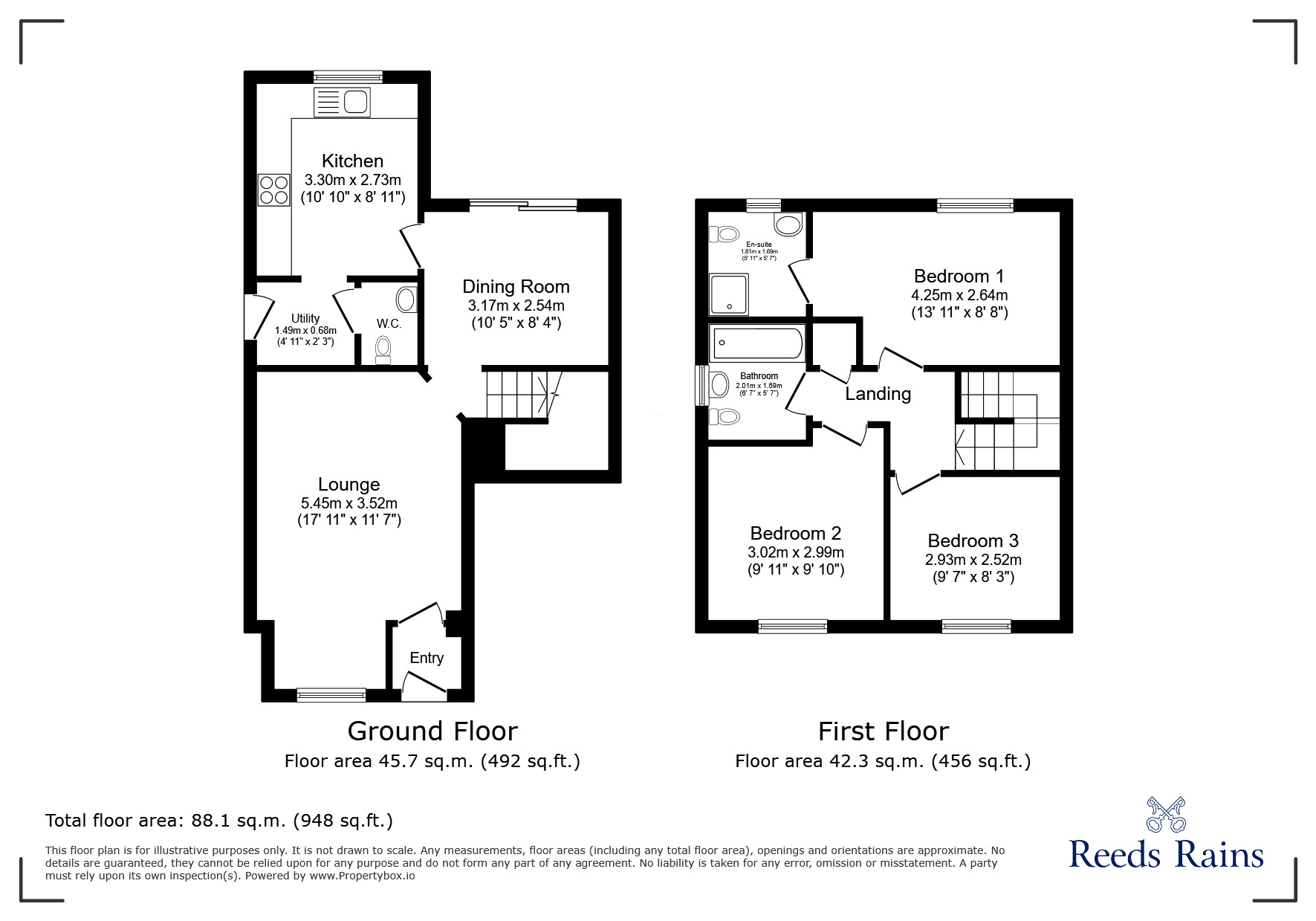 Floorplan of 3 bedroom Detached House for sale, Cong Burn View, Pelton Fell, Durham, DH2