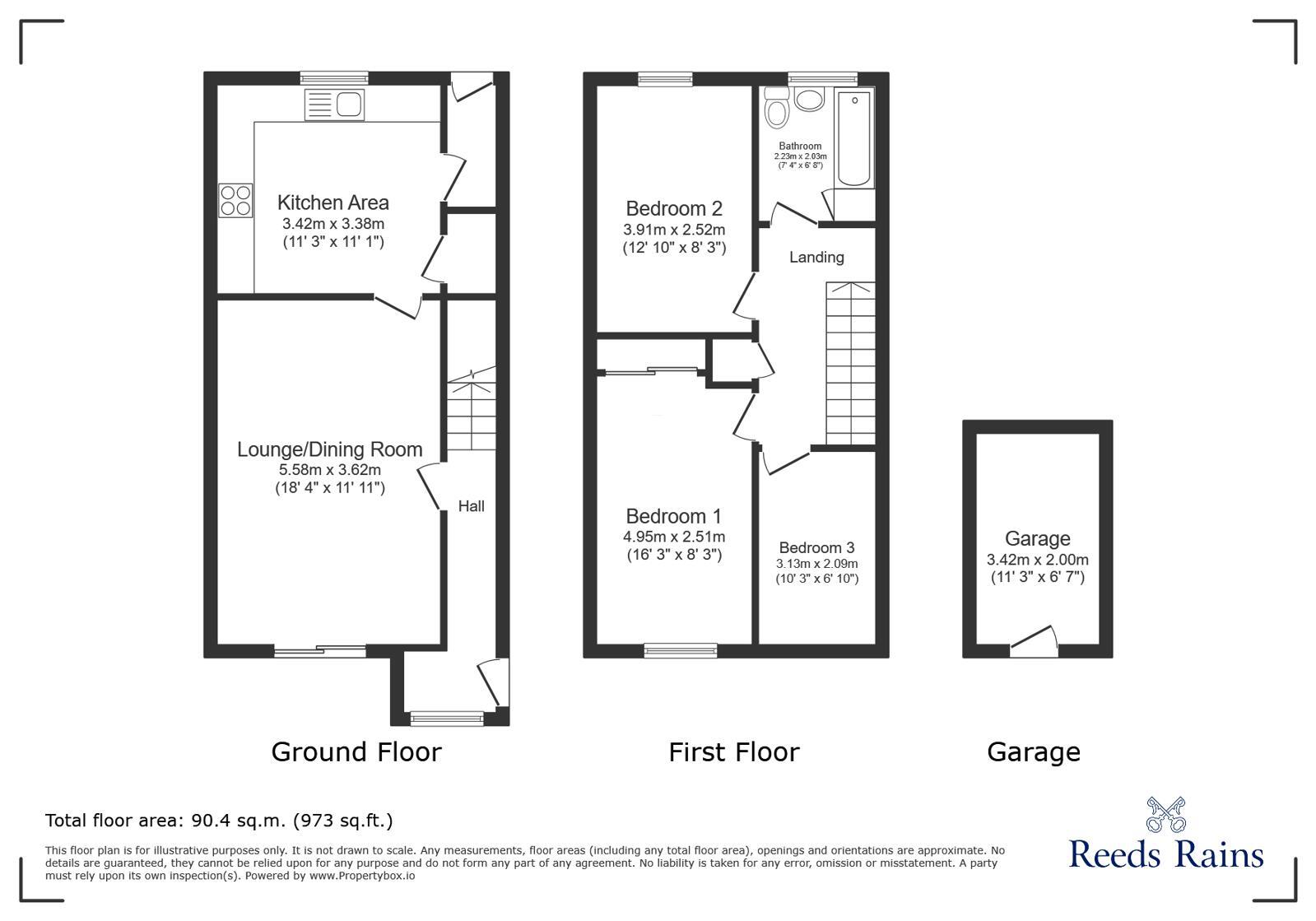 Floorplan of 3 bedroom Mid Terrace House for sale, Pelton Mews, Pelton, Durham, DH2