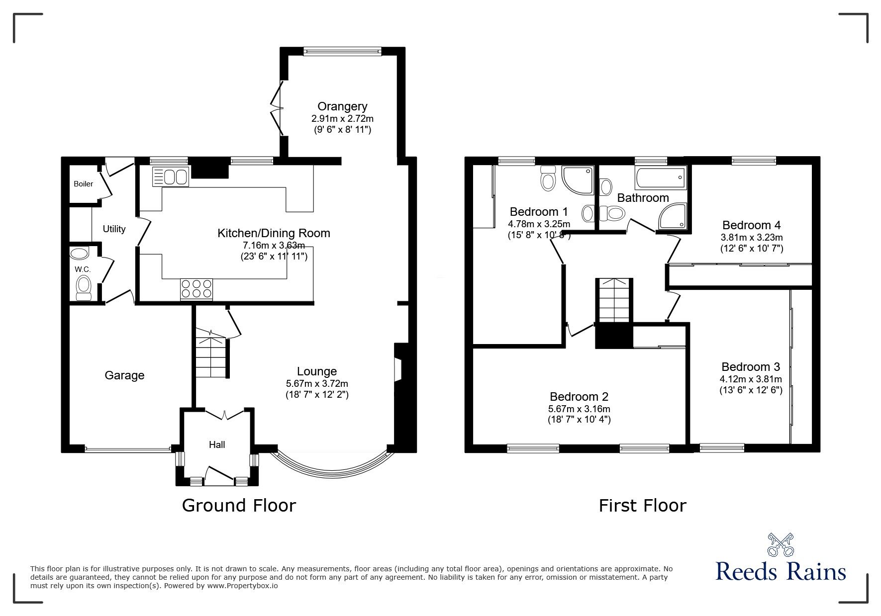 Floorplan of 4 bedroom Semi Detached House for sale, Gloucester Close, Great Lumley, Durham, DH3