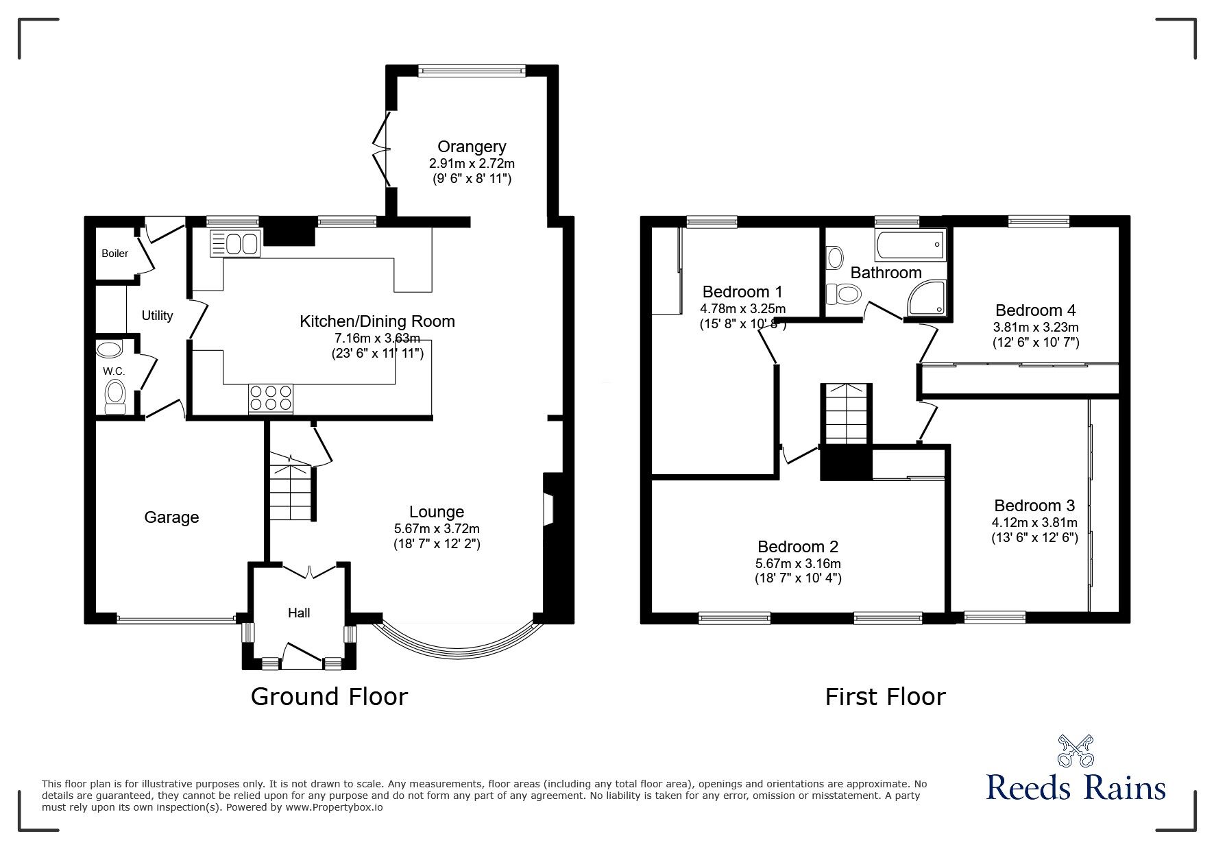 Floorplan of 4 bedroom Semi Detached House for sale, Gloucester Close, Great Lumley, Durham, DH3