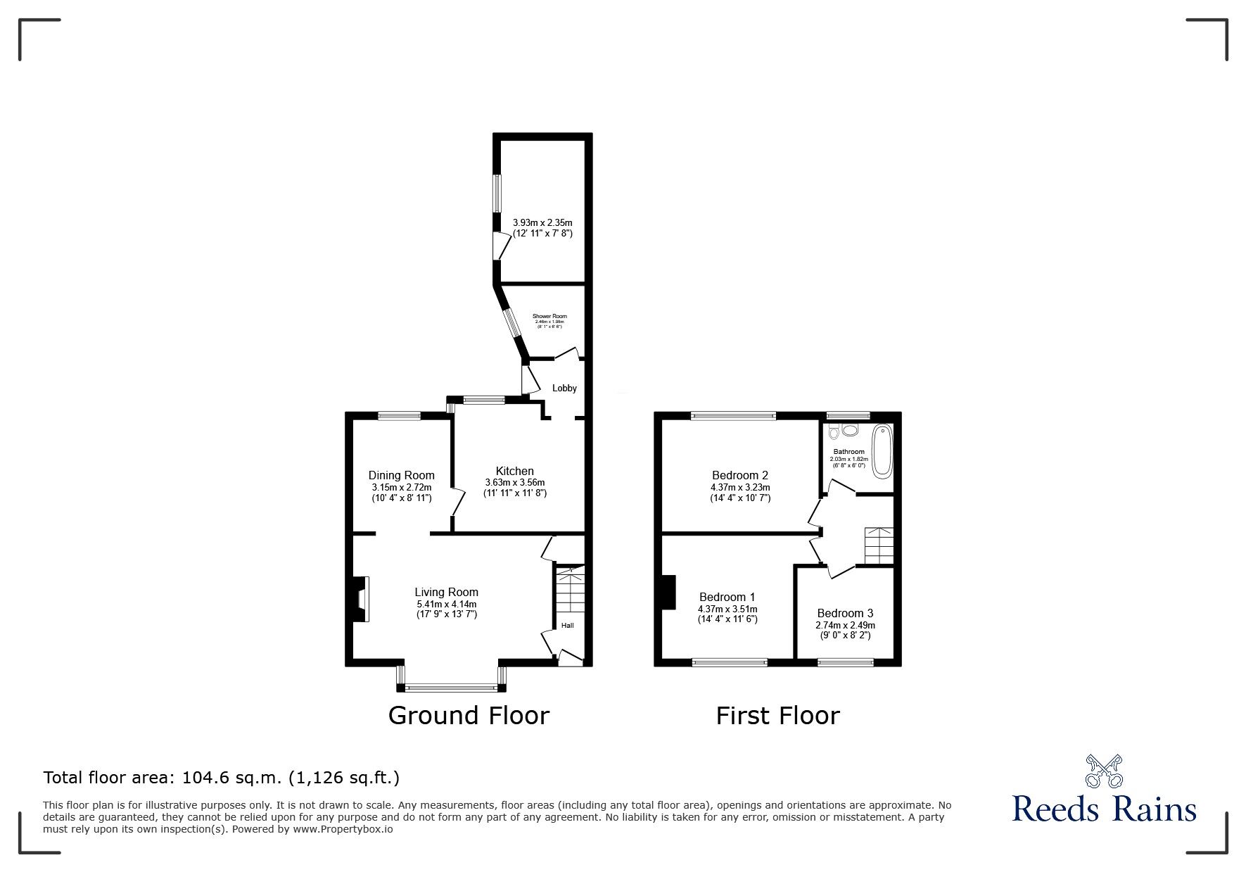 Floorplan of 3 bedroom Mid Terrace House for sale, Minsterley, Great Lumley, Durham, DH3