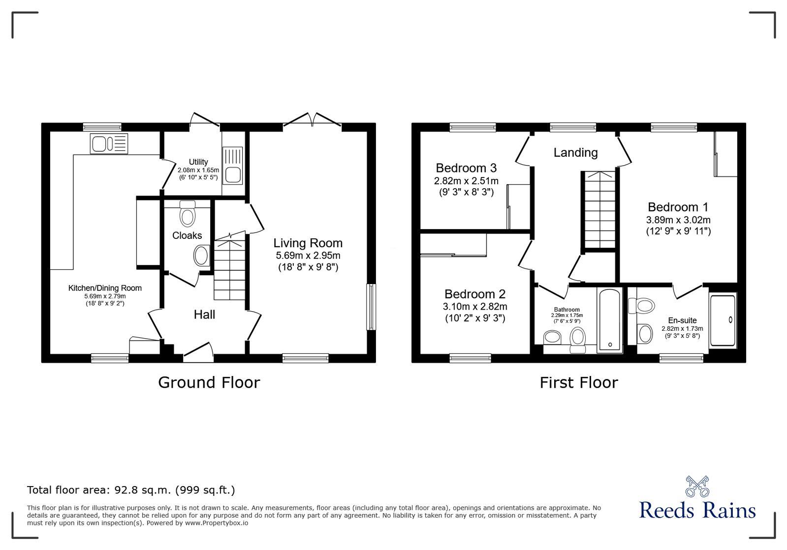 Floorplan of 3 bedroom Semi Detached House for sale, Chartershaugh Square, Lambton Park, Durham, DH3