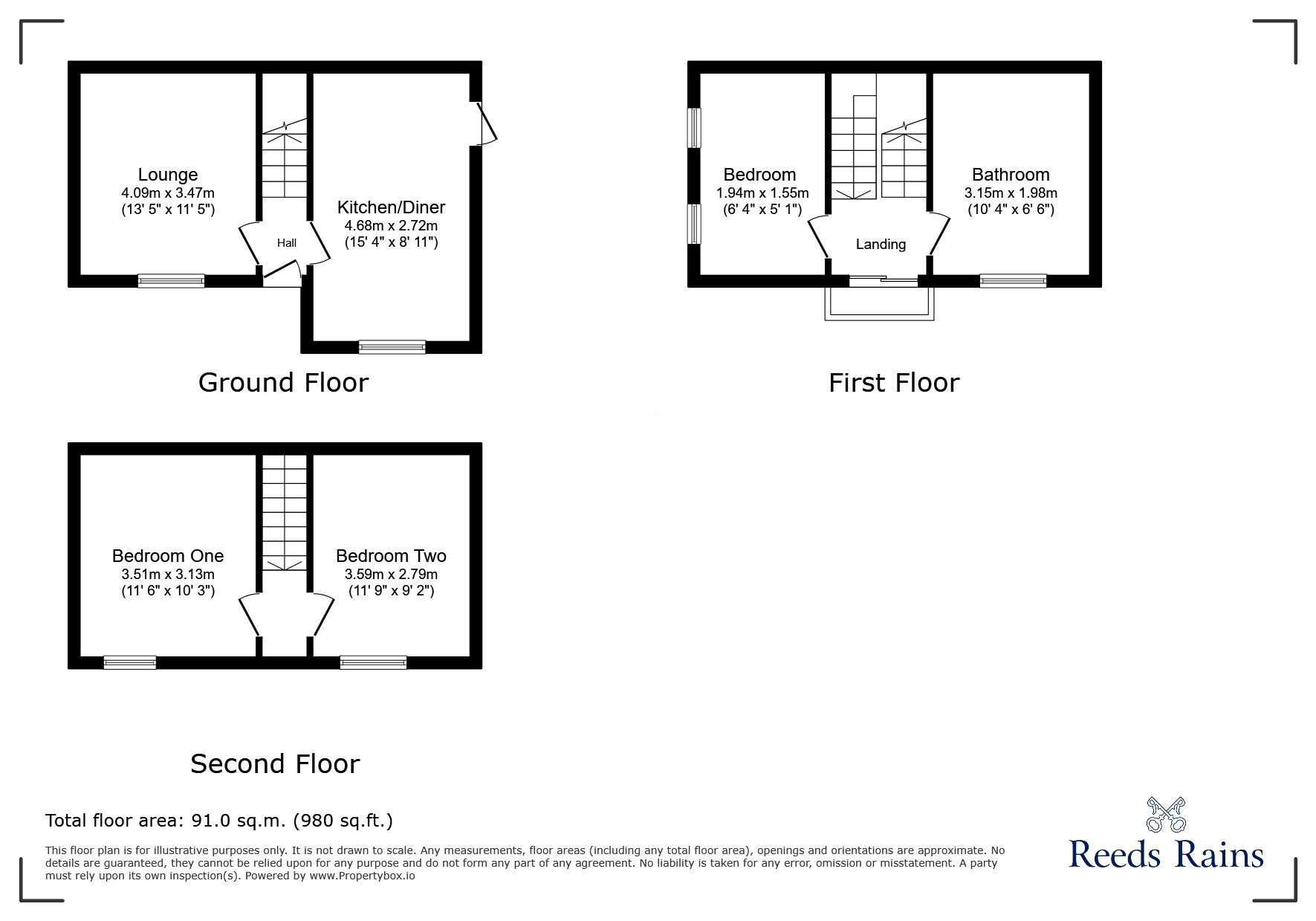 Floorplan of 3 bedroom Semi Detached House for sale, Hillcrest Drive, Gateshead, Tyne and Wear, NE11