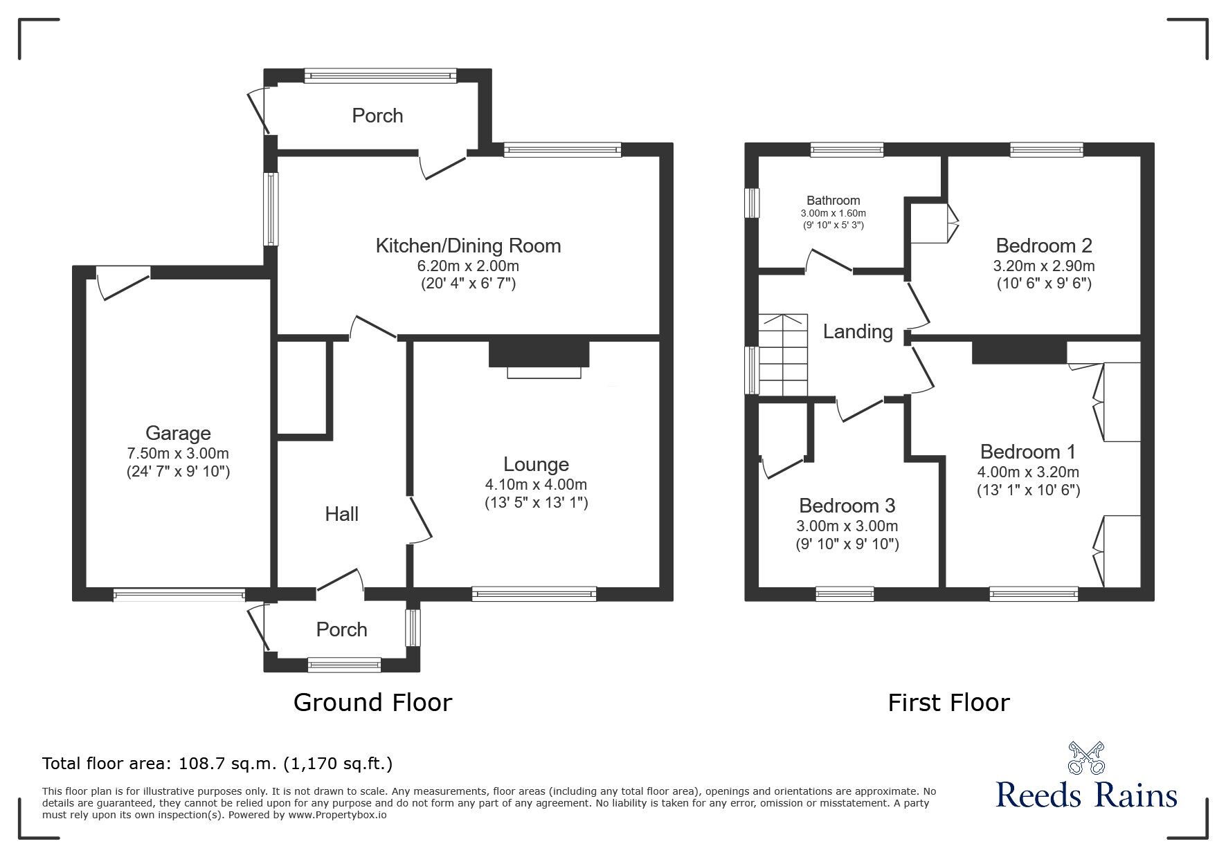 Floorplan of 3 bedroom Semi Detached House for sale, Hillside, Chester Le Street, Durham, DH3