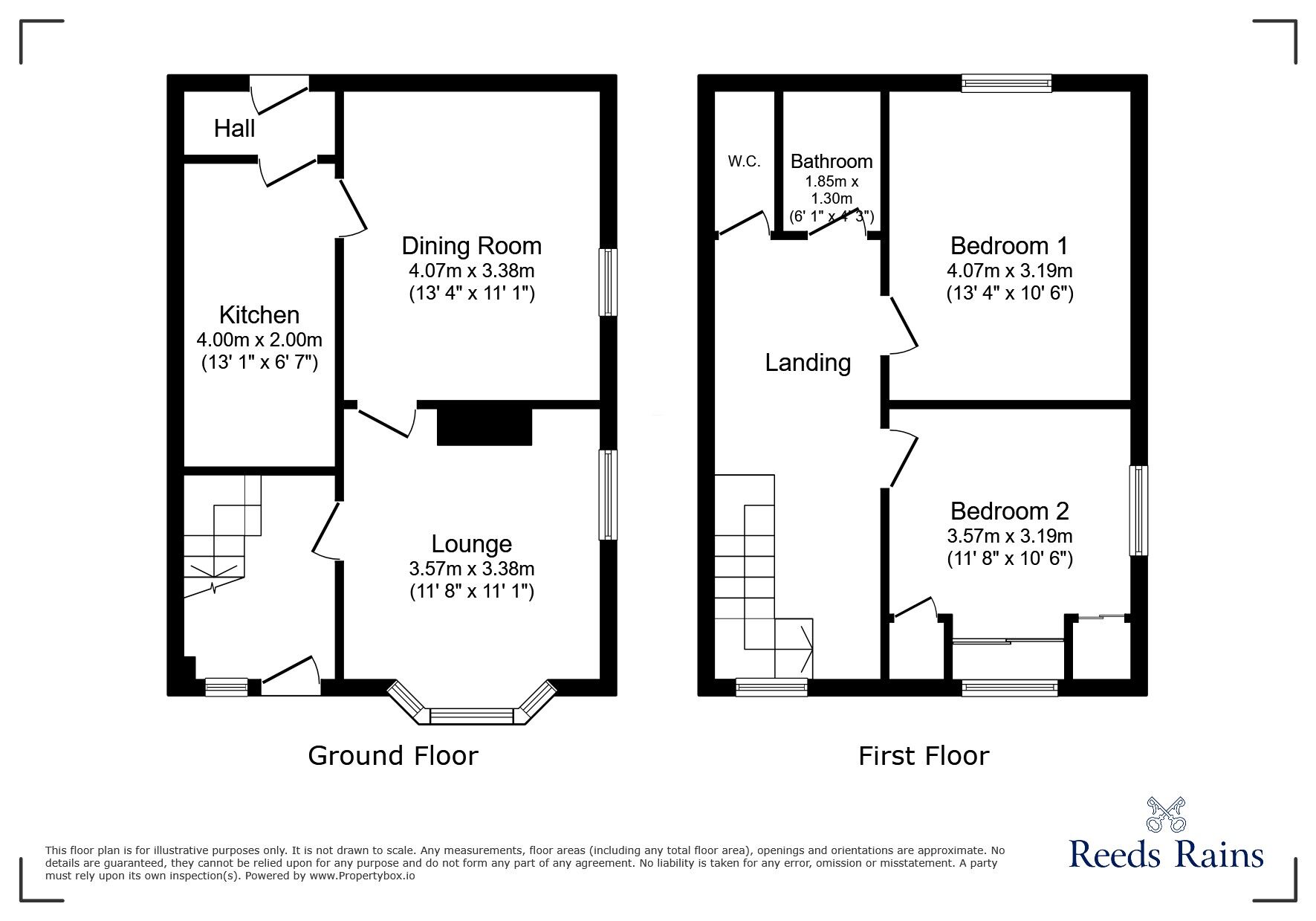 Floorplan of 2 bedroom End Terrace House for sale, The Oval, Ouston, Durham, DH2