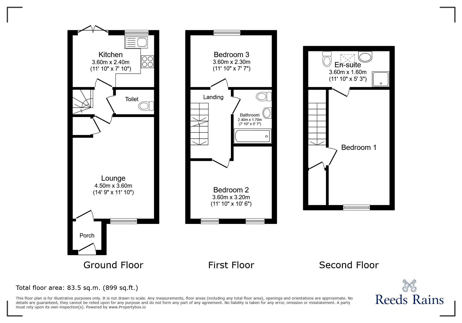 Floorplan of 3 bedroom Semi Detached House for sale, Ripley Close, Ouston, Durham, DH2