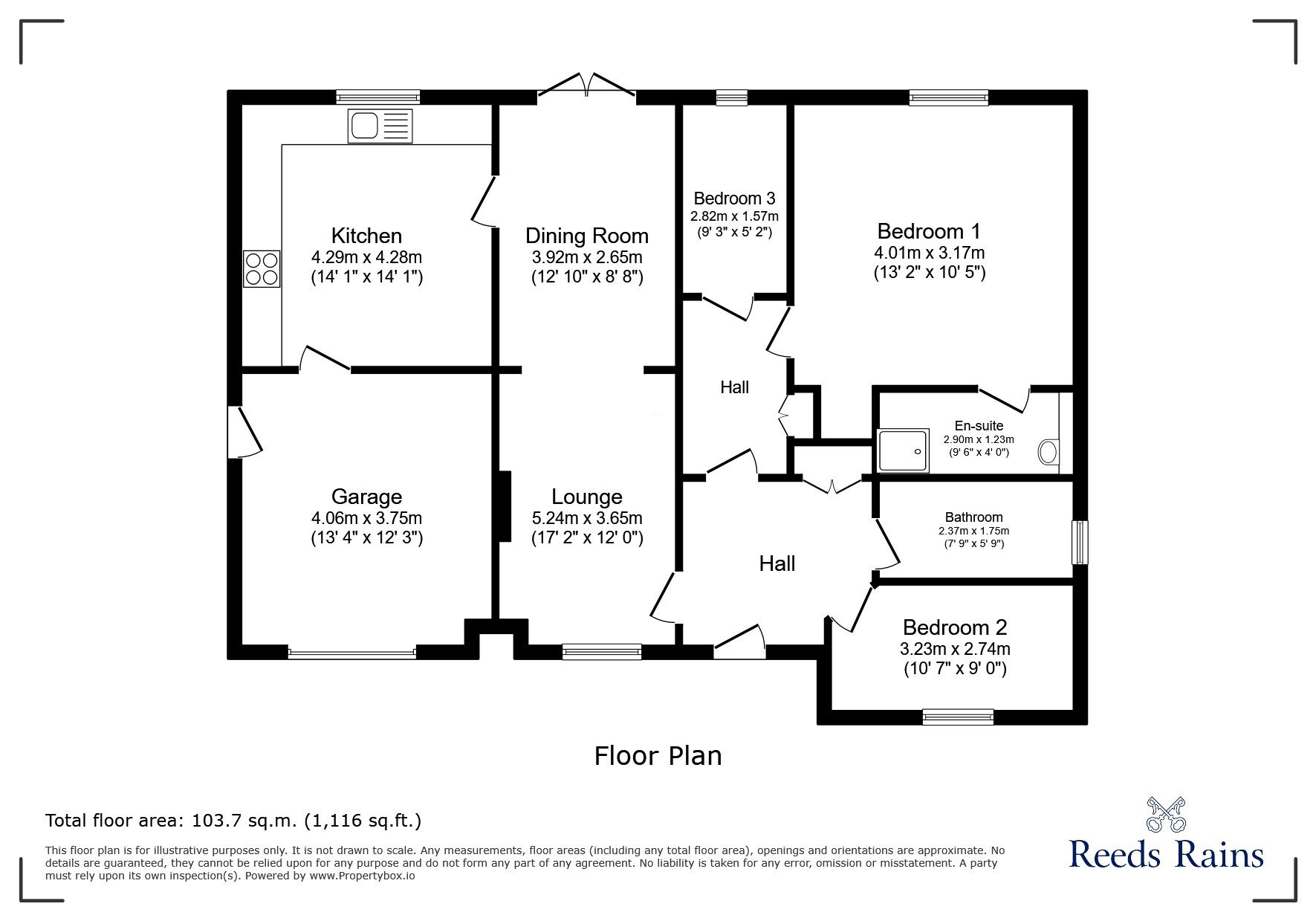 Floorplan of 3 bedroom Detached Bungalow for sale, Lunedale Close, Great Lumley, Durham, DH3
