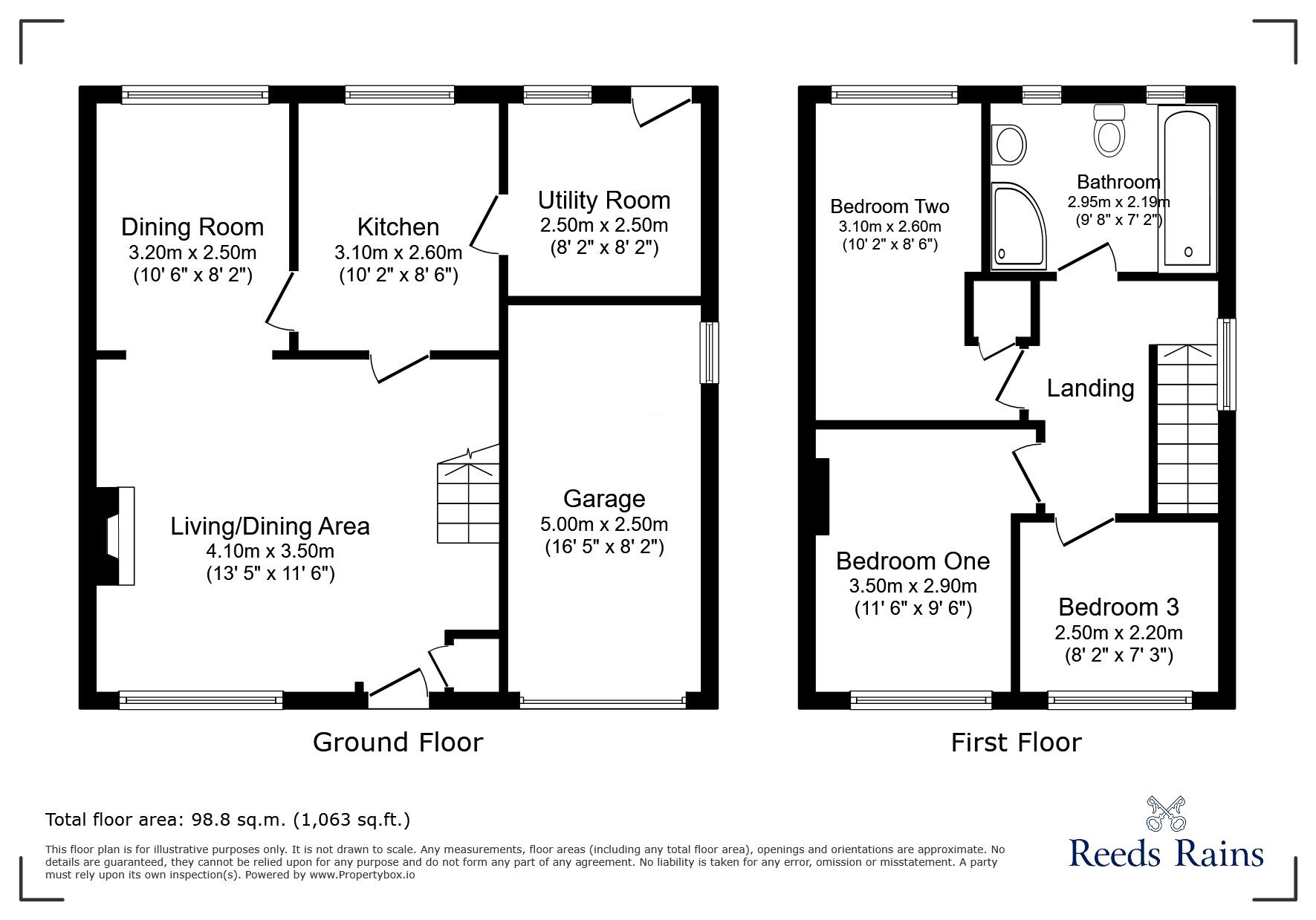 Floorplan of 3 bedroom Semi Detached House for sale, Alford, Ouston, Durham, DH2