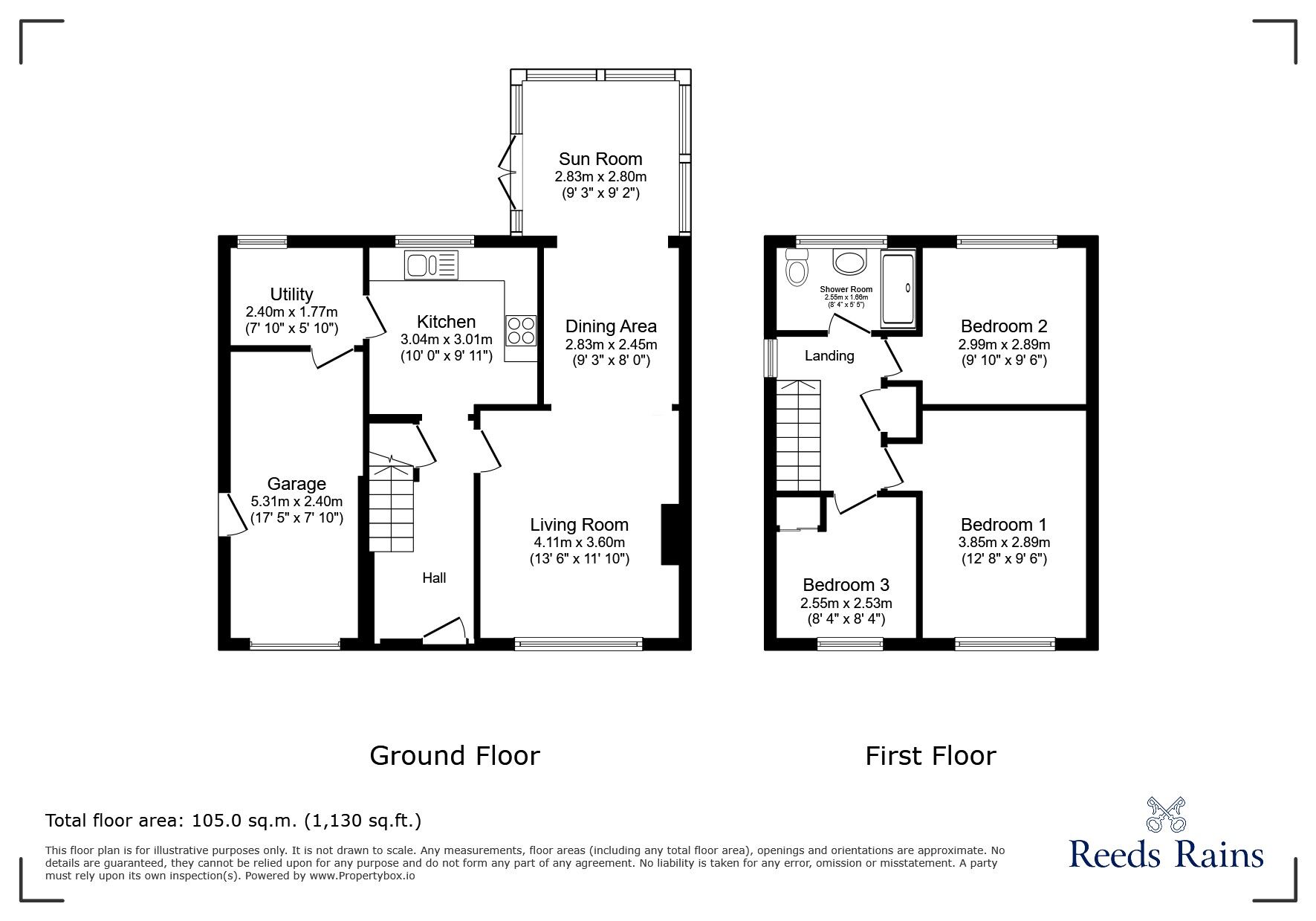Floorplan of 3 bedroom Detached House for sale, Glanton Close, Chester Le Street, Durham, DH2