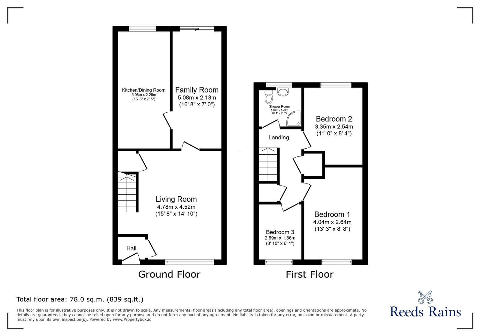 Floorplan of 3 bedroom End Terrace House for sale, Walden Close, Ouston, Durham, DH2