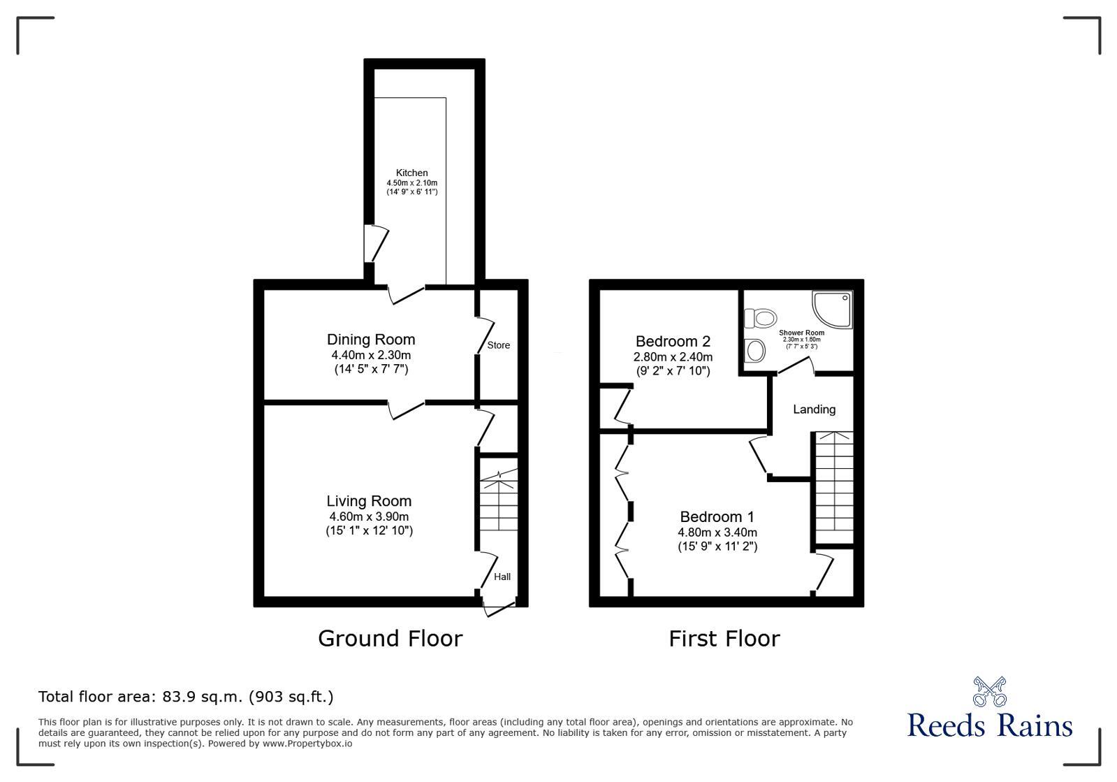 Floorplan of 2 bedroom End Terrace House to rent, New Grange Terrace, Pelton Fell, Durham, DH2