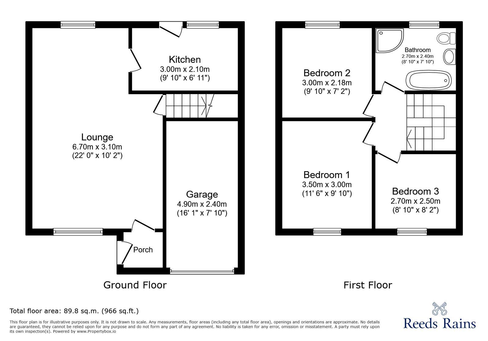 Floorplan of 3 bedroom Semi Detached House for sale, Walden Close, Ouston, Durham, DH2