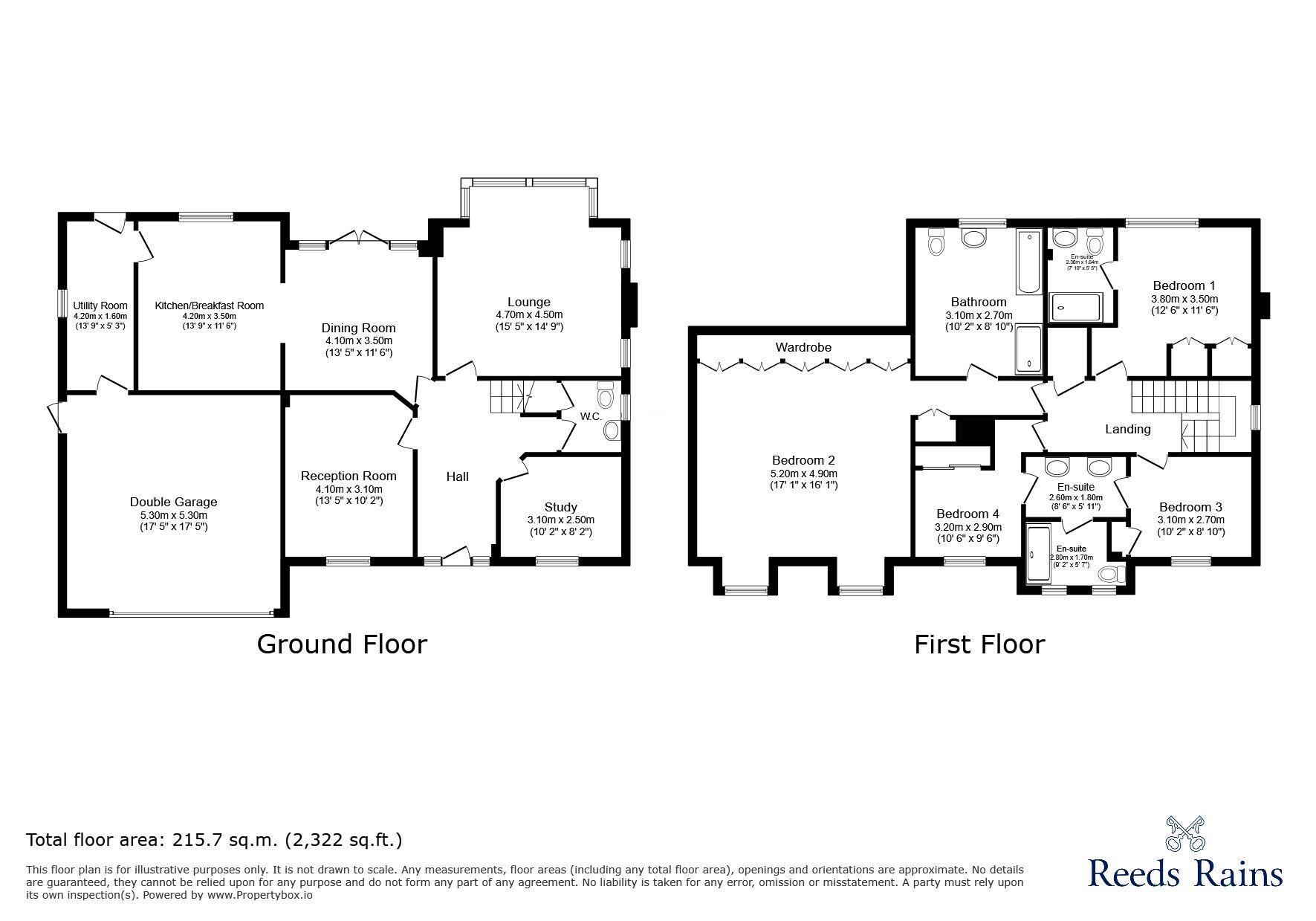 Floorplan of 4 bedroom Detached House for sale, Hermitage Gardens, Chester Le Street, Durham, DH2