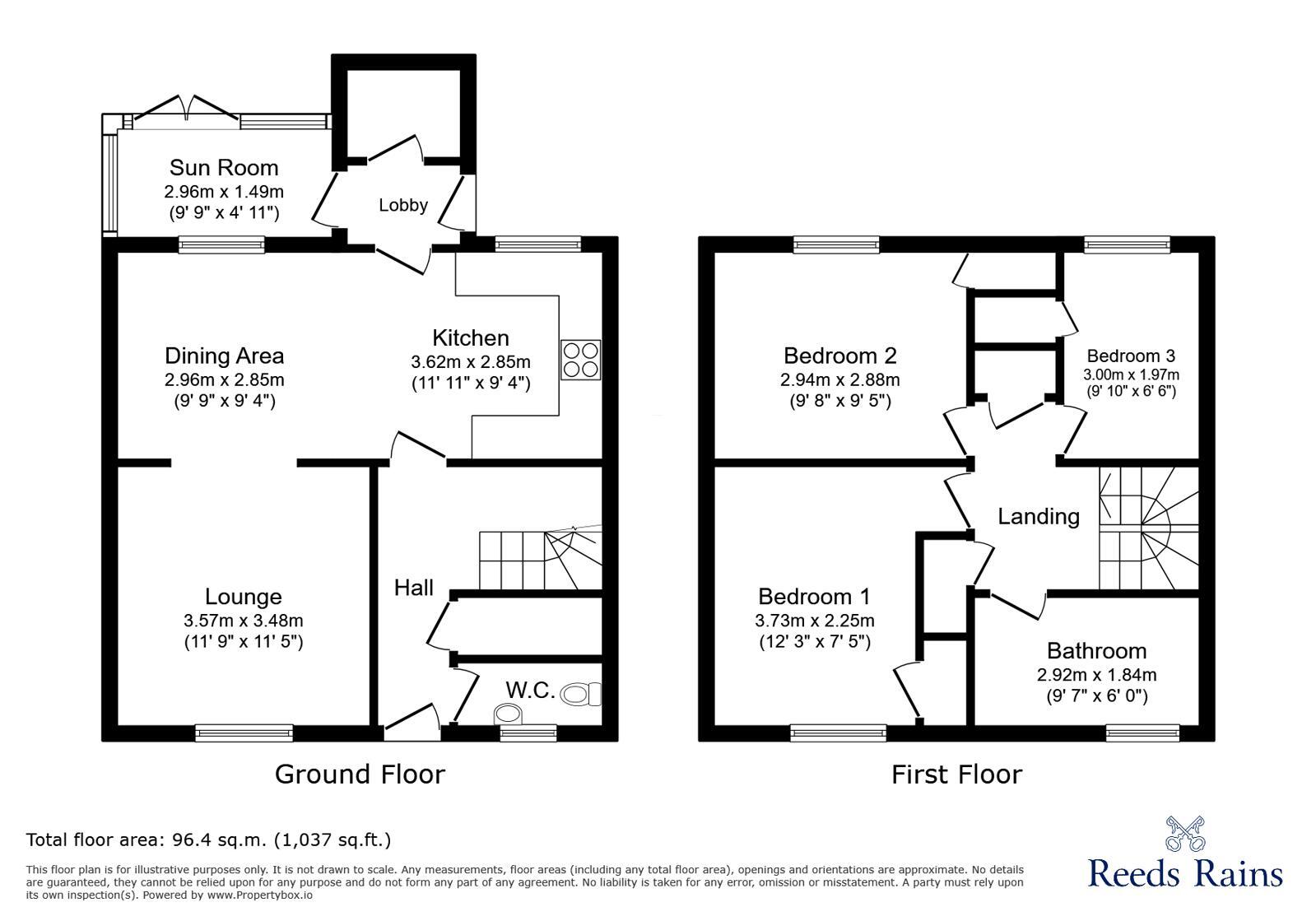 Floorplan of 3 bedroom Mid Terrace House for sale, Gibside, Chester Le Street, Durham, DH2