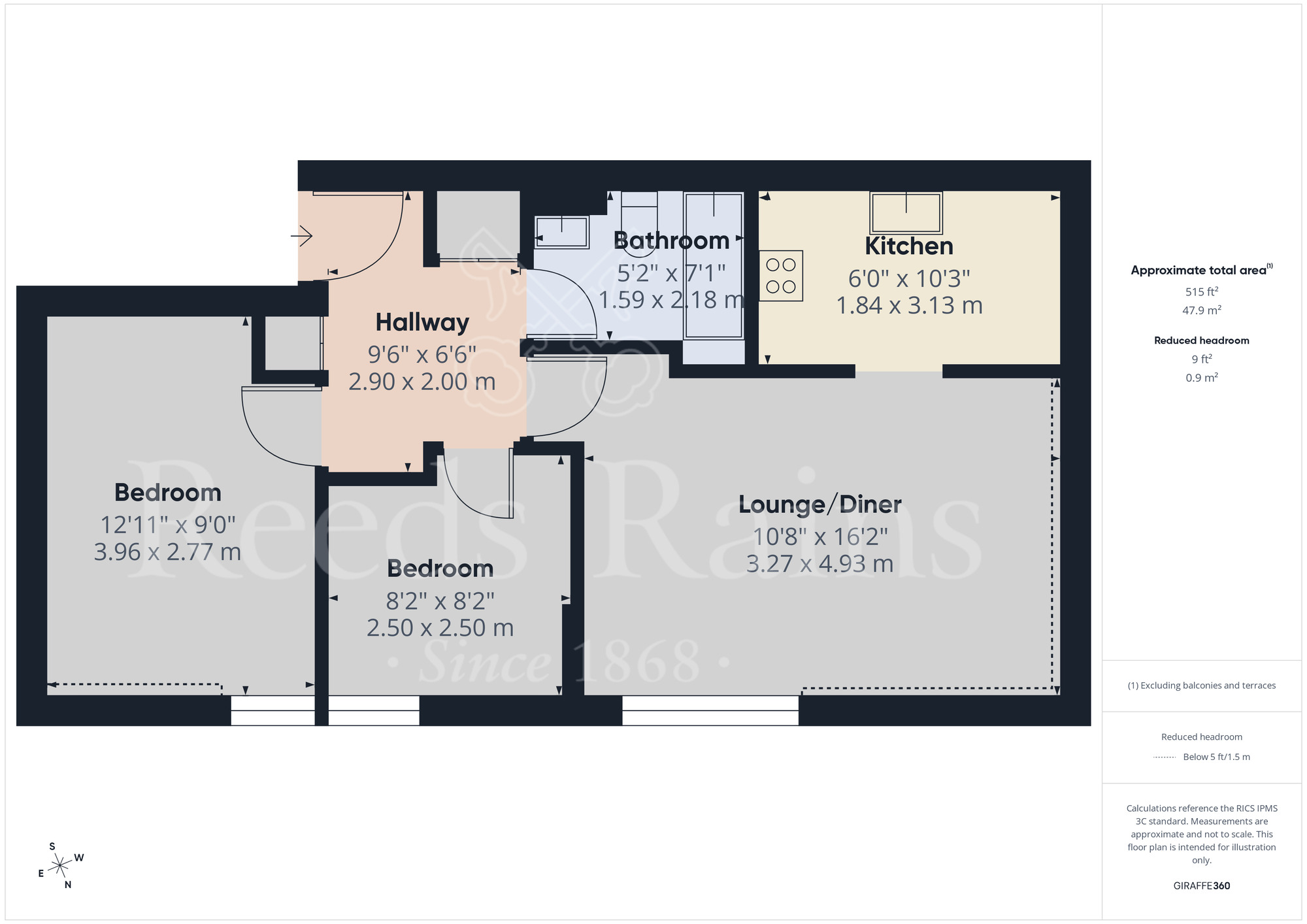 Floorplan of 2 bedroom Flat to rent, Flat 12 Stokesay Court Grange Crescent, Dartford, DA2