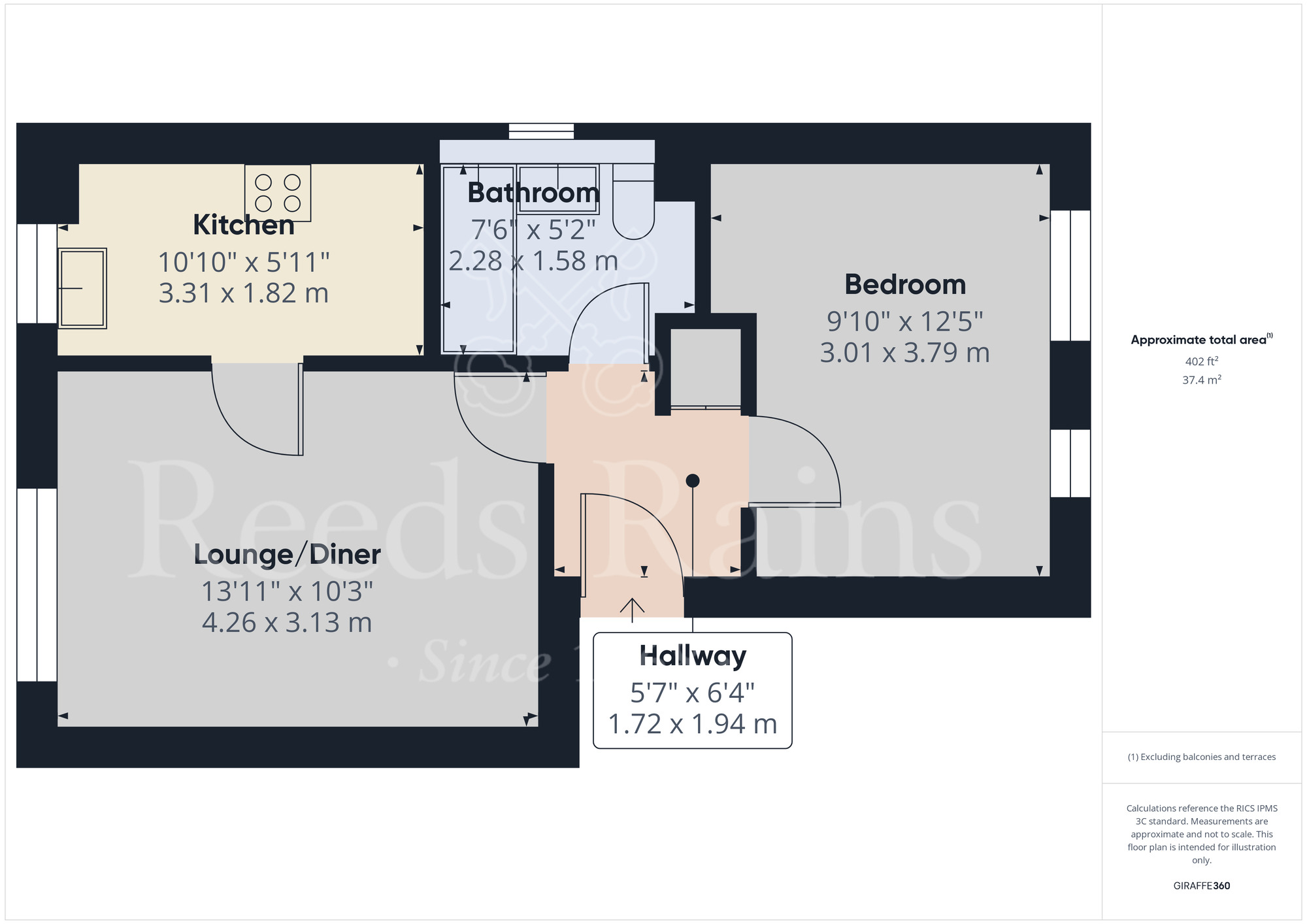 Floorplan of 1 bedroom  Flat to rent, Groveherst Road, Dartford, DA1