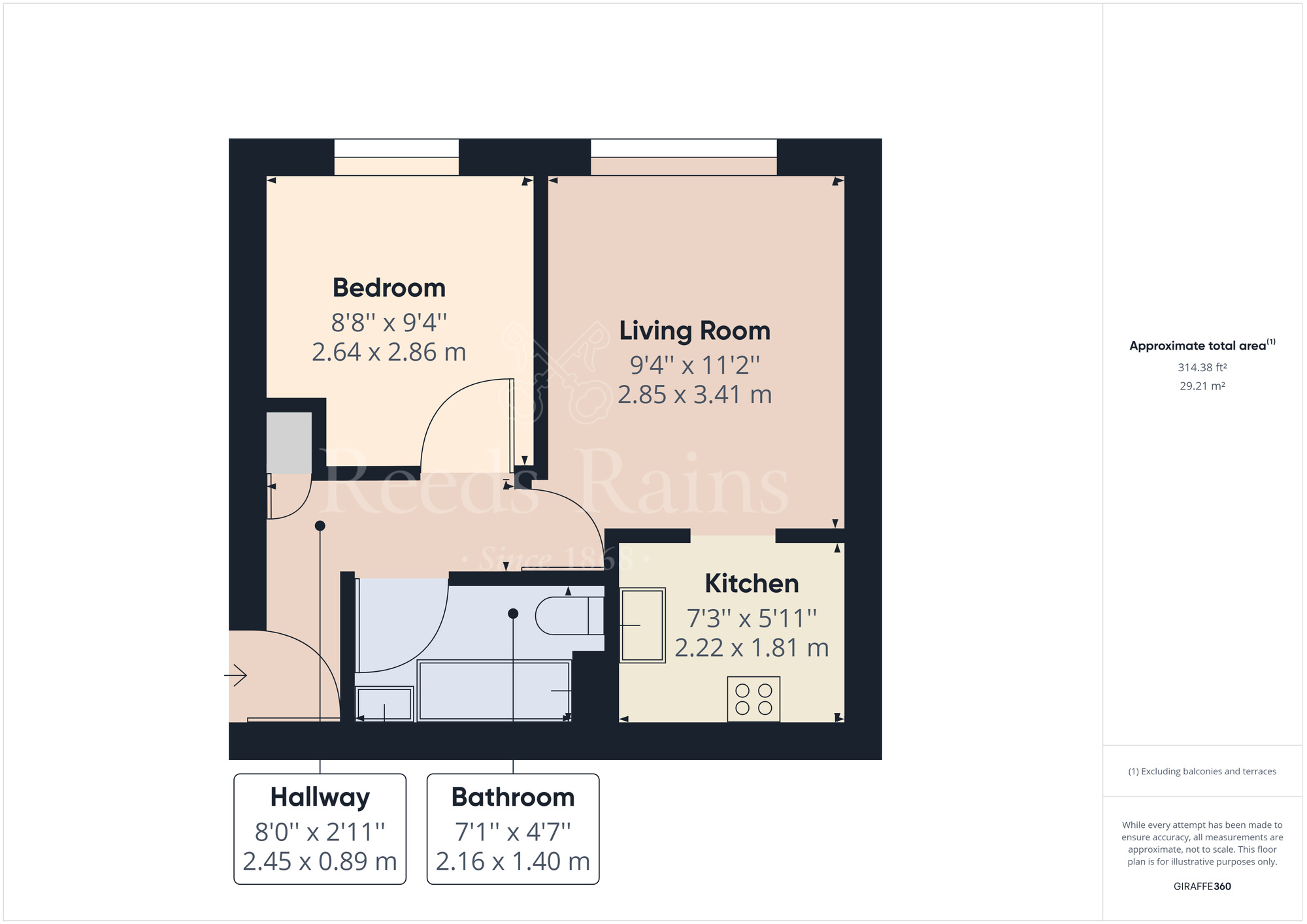 Floorplan of 1 bedroom Flat to rent, Churchill Close, Dartford, DA1