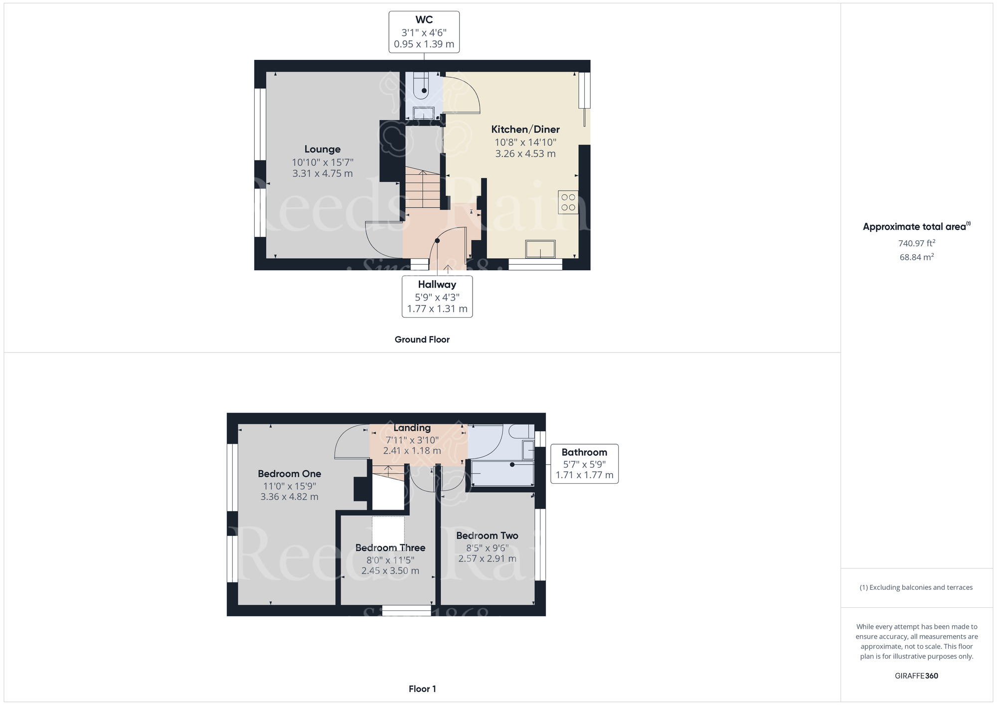 Floorplan of 3 bedroom Semi Detached House for sale, Fernheath Way, Joydens Wood, Kent, DA2