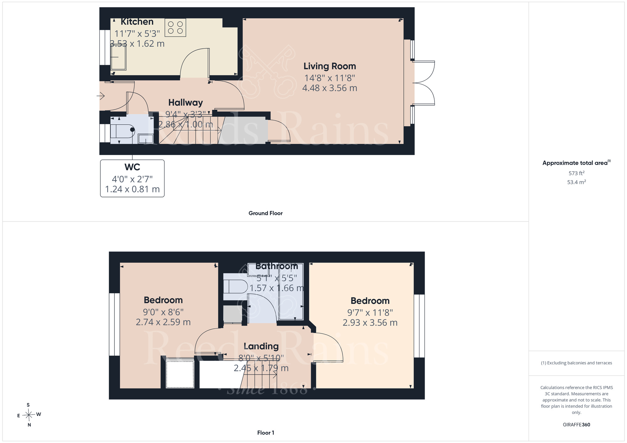 Floorplan of 2 bedroom Mid Terrace House to rent, Richmond Drive, Gravesend, Kent, DA12