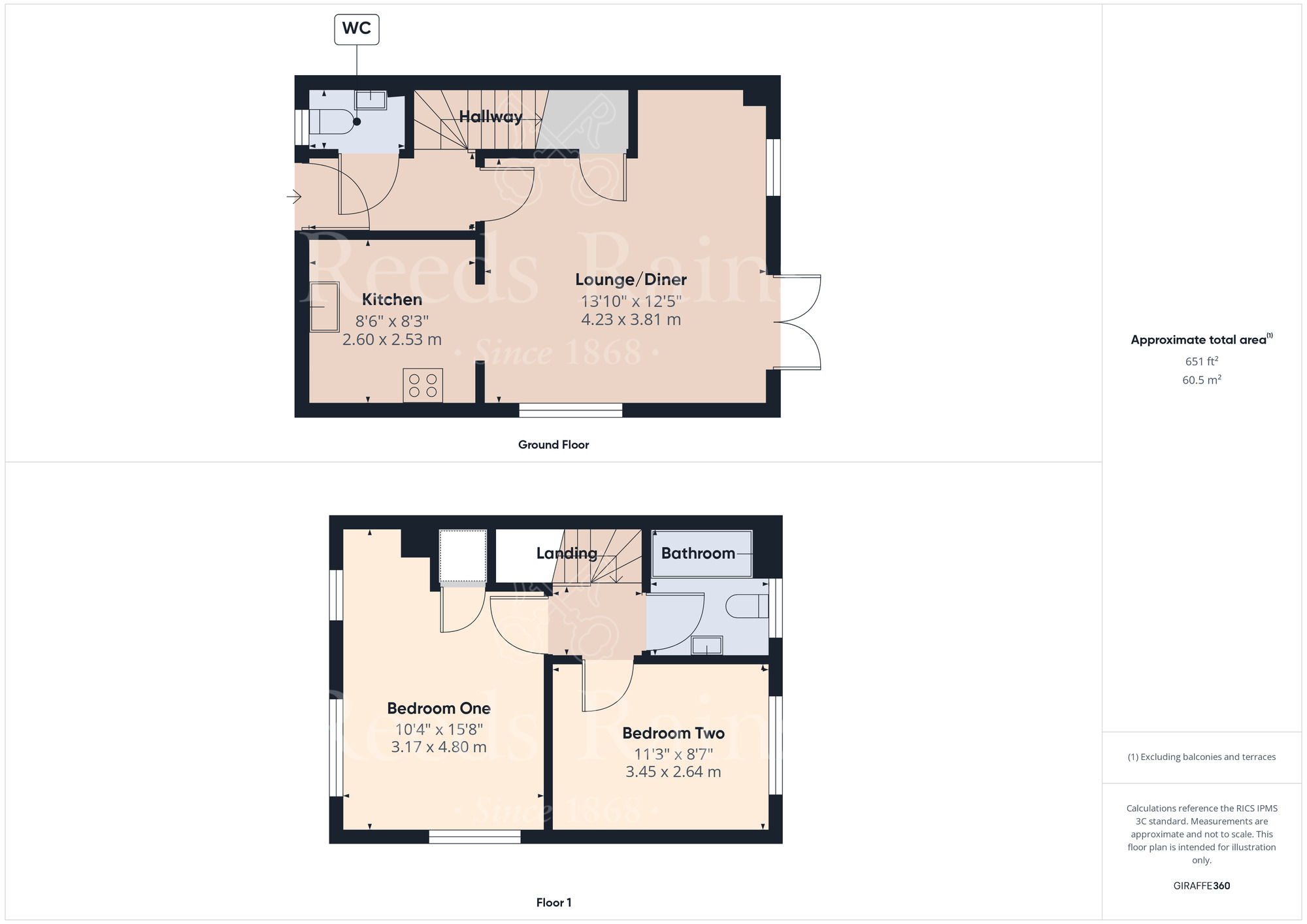 Floorplan of 2 bedroom Semi Detached House for sale, Shiers Avenue, Dartford, Kent, DA1