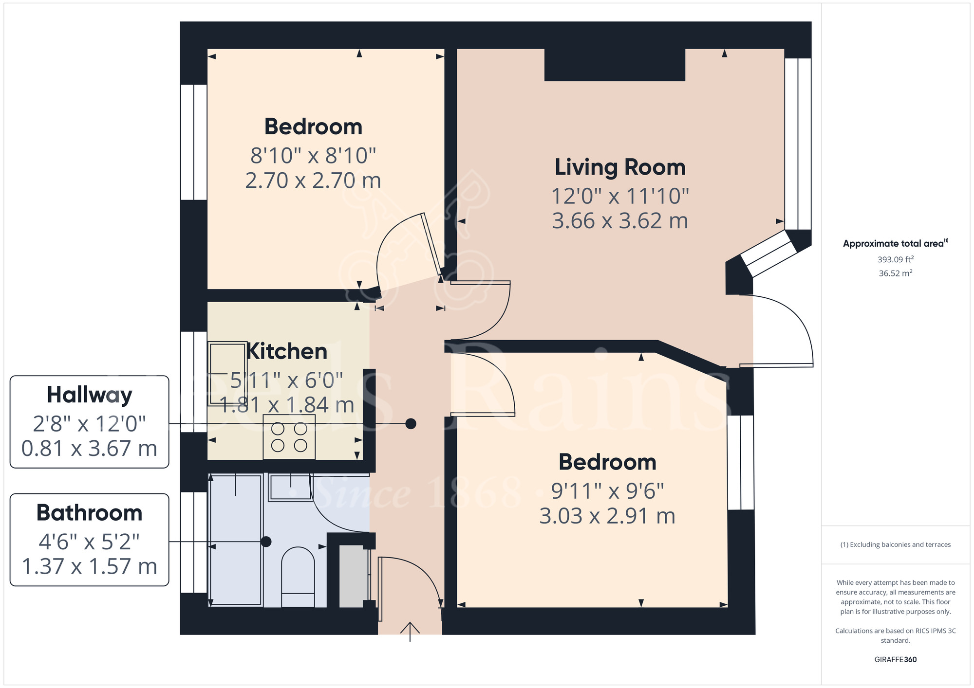 Floorplan of 2 bedroom  Flat for sale, Burnham Crescent, Dartford, Kent, DA1