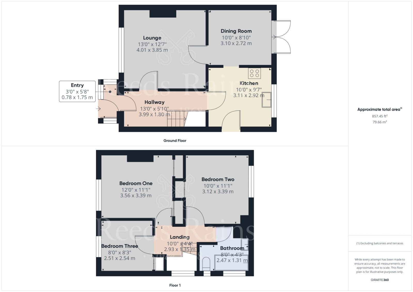 Floorplan of 3 bedroom End Terrace House for sale, Kingsley Avenue, Dartford, Kent, DA1